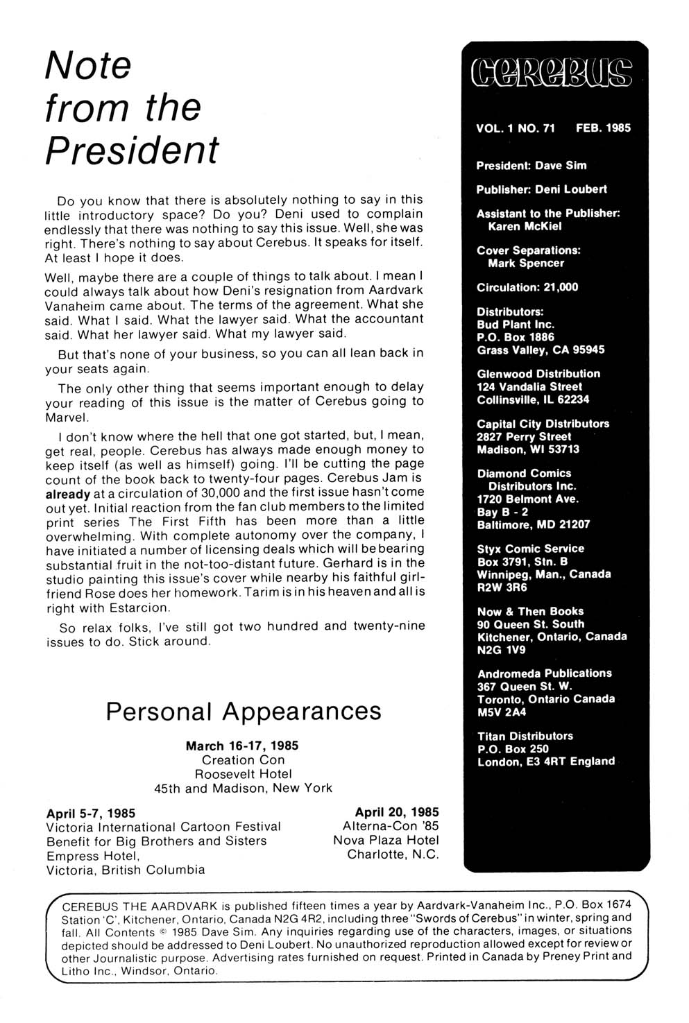 Cerebus Issue #71 #71 - English 2