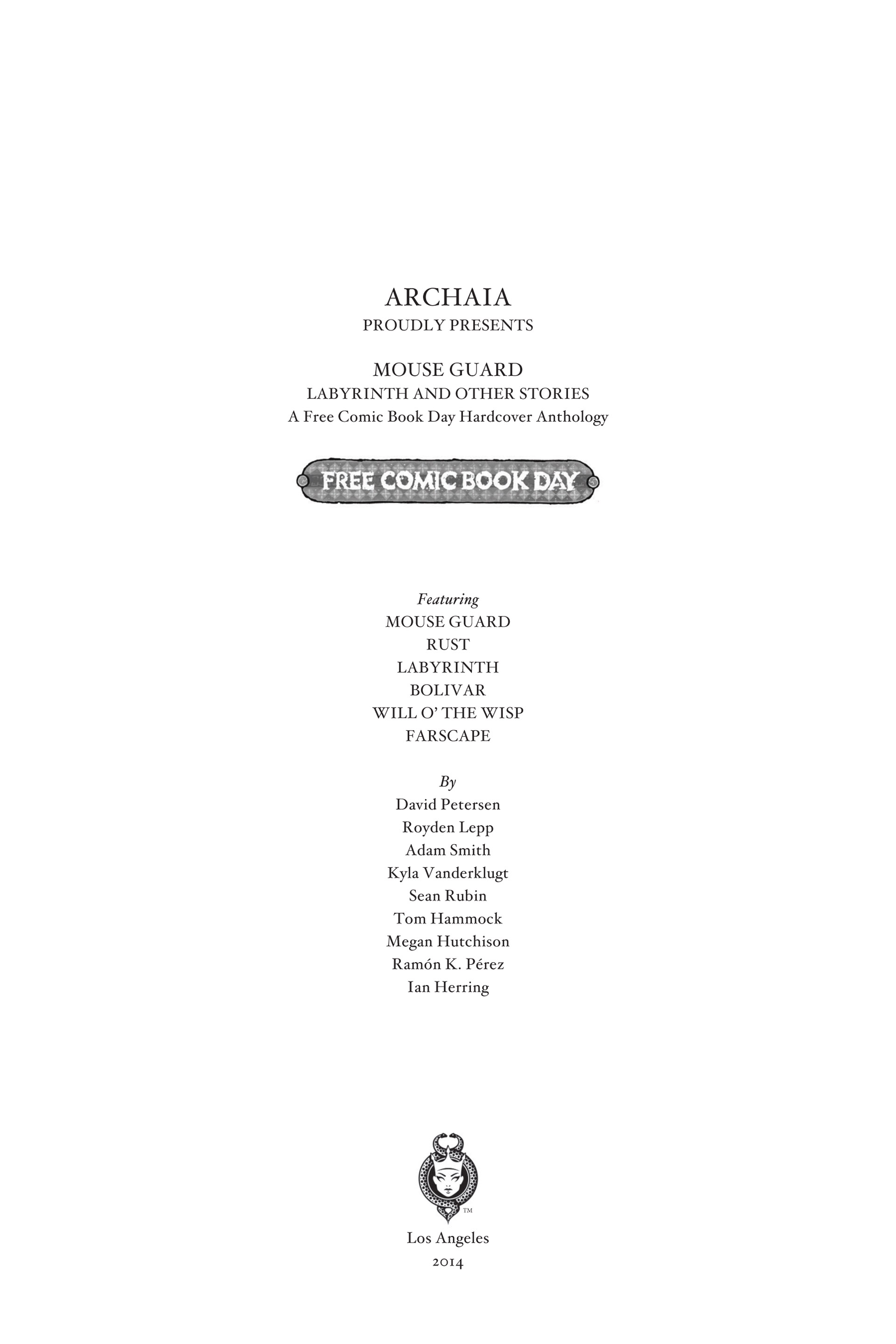 Read online Free Comic Book Day 2014 comic -  Issue # Archaia Presents Mouse Guard, Labyrinth and Other Stories - 5