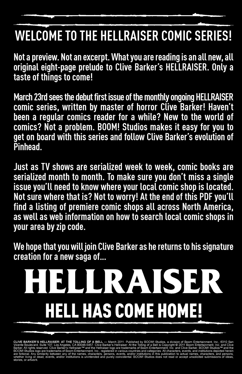 Read online Clive Barker's Hellraiser (2011) comic -  Issue #0 - 8