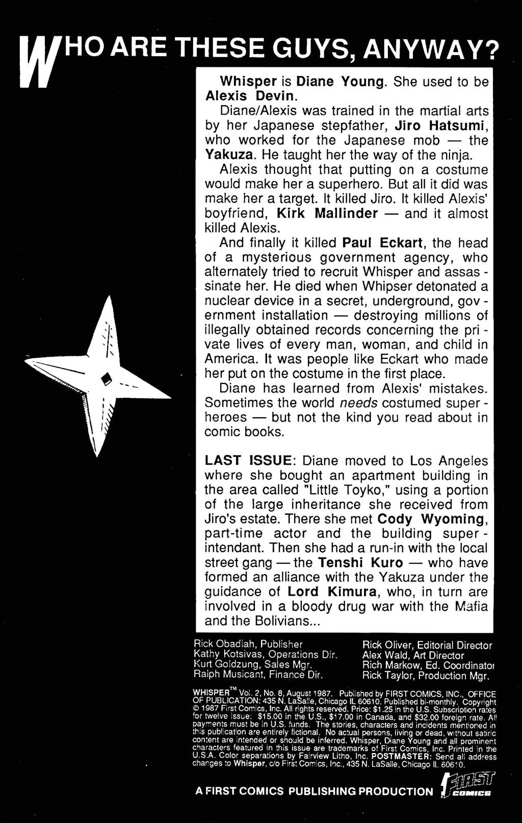Read online Whisper (1986) comic -  Issue #8 - 2