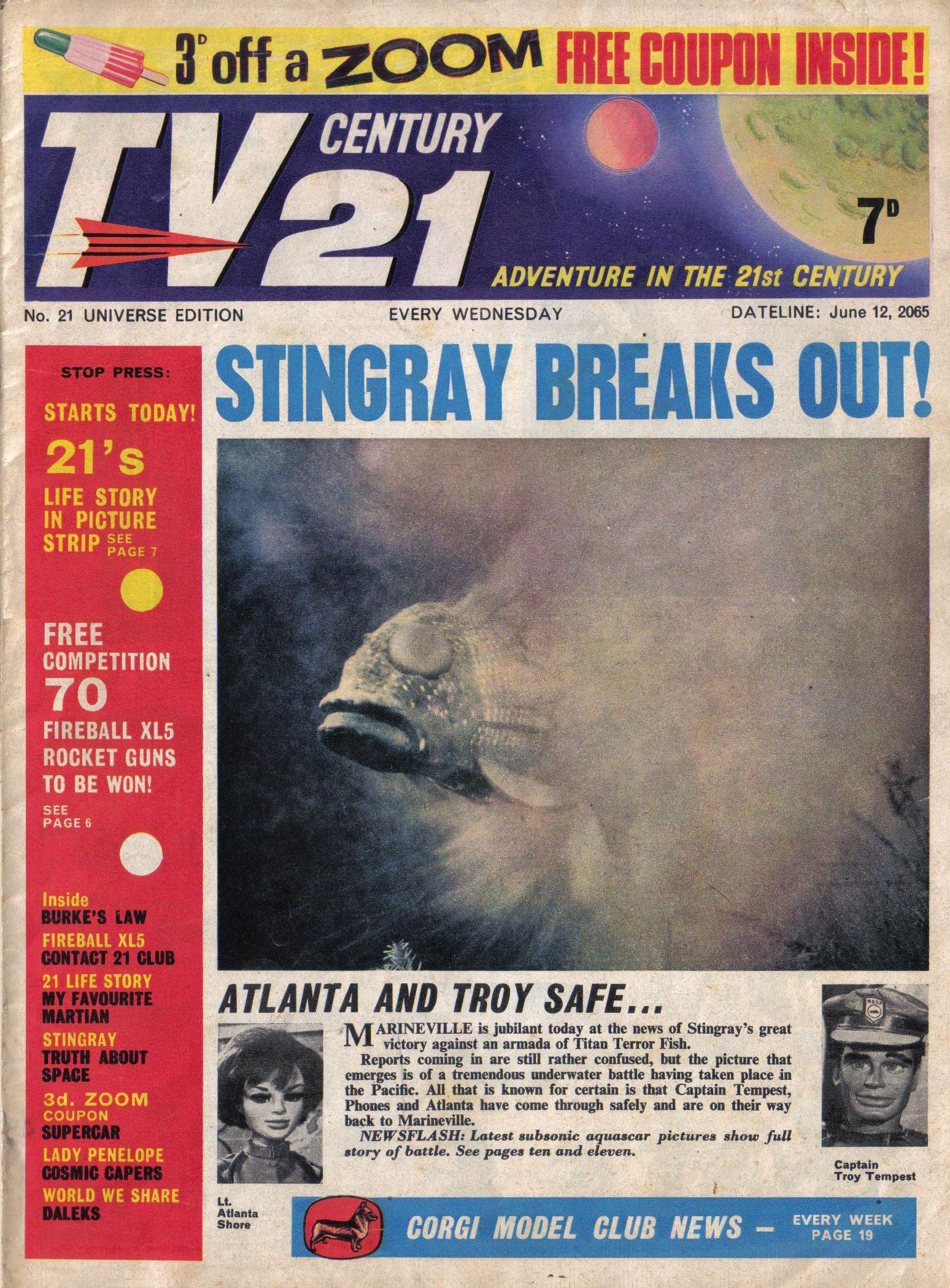 Read online TV Century 21 (TV 21) comic -  Issue #21 - 1