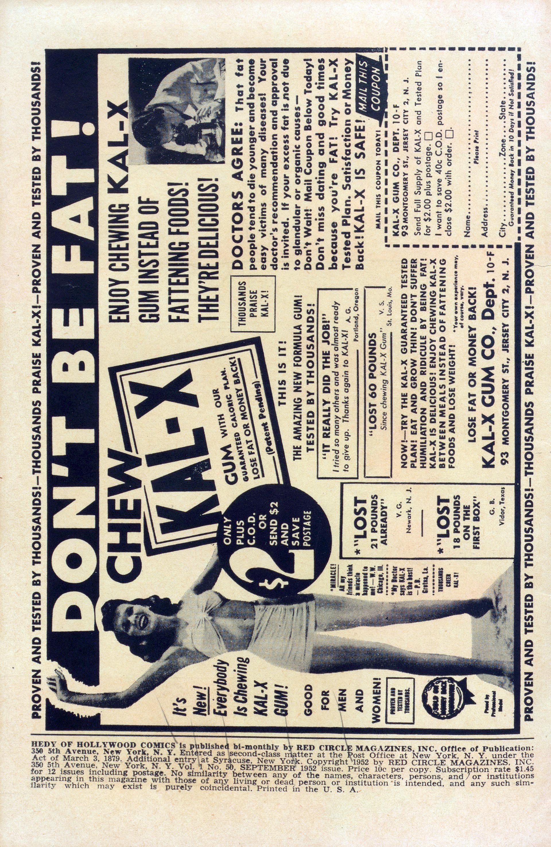 Read online Hedy Of Hollywood Comics comic -  Issue #50 - 2