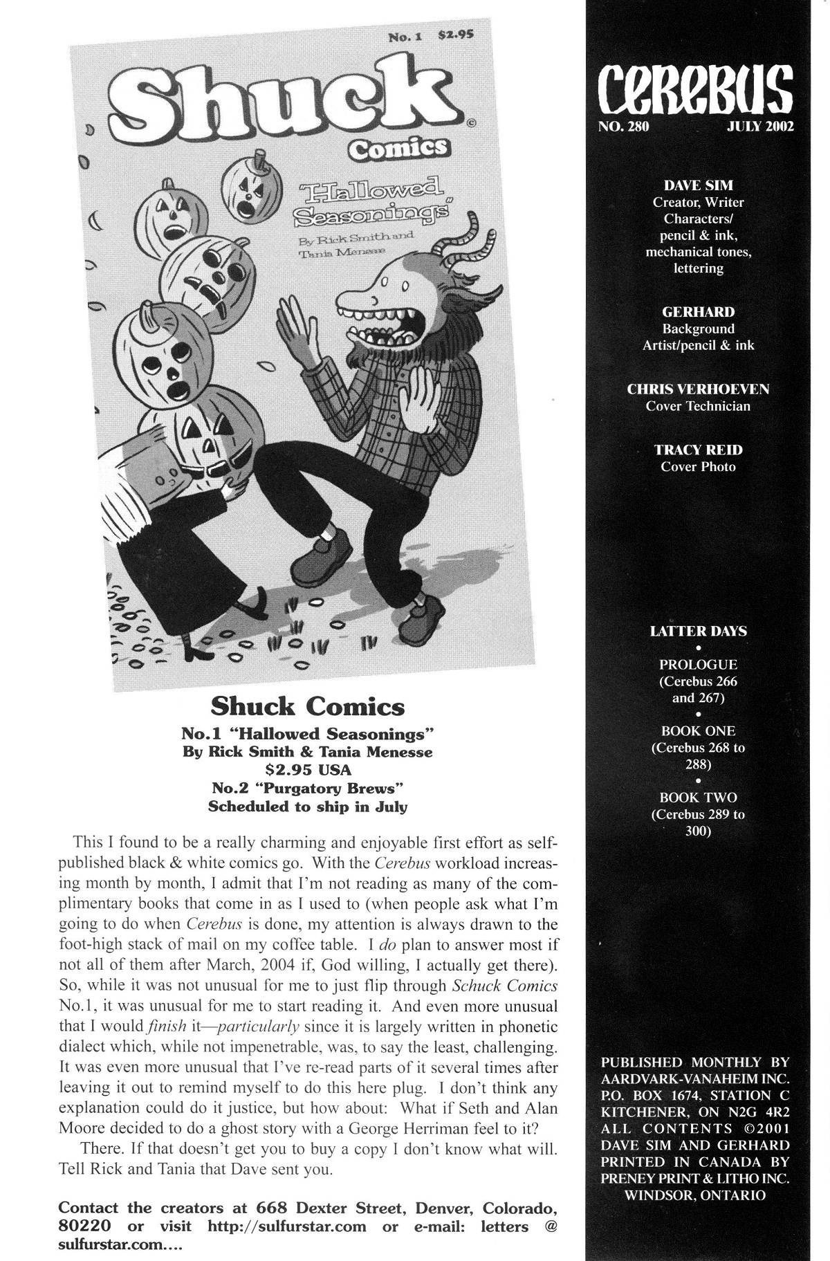 Read online Cerebus comic -  Issue #280 - 2