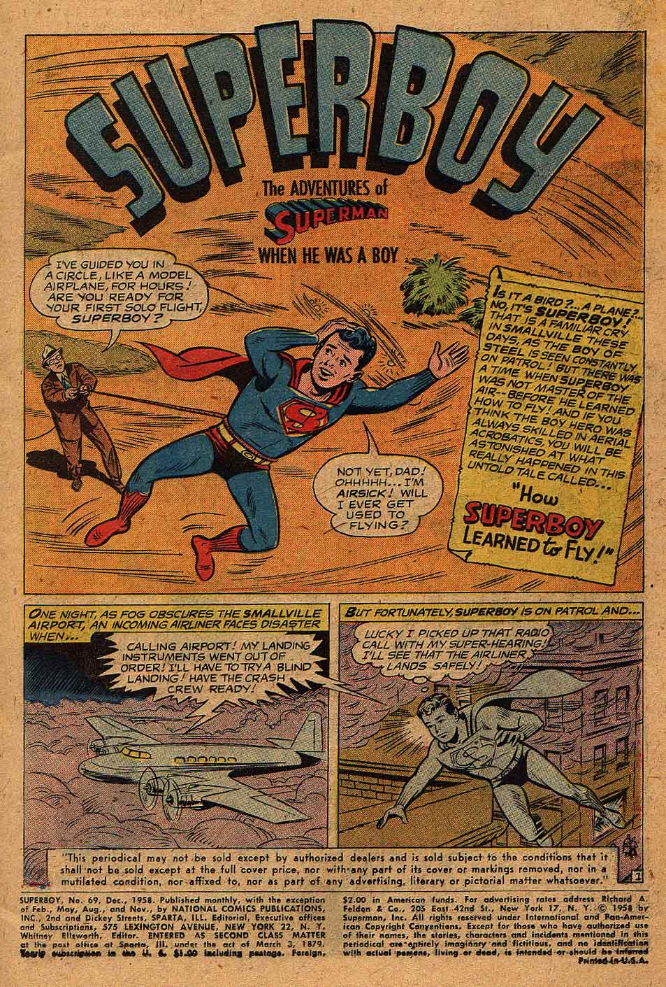 Read online Superboy (1949) comic -  Issue #69 - 2