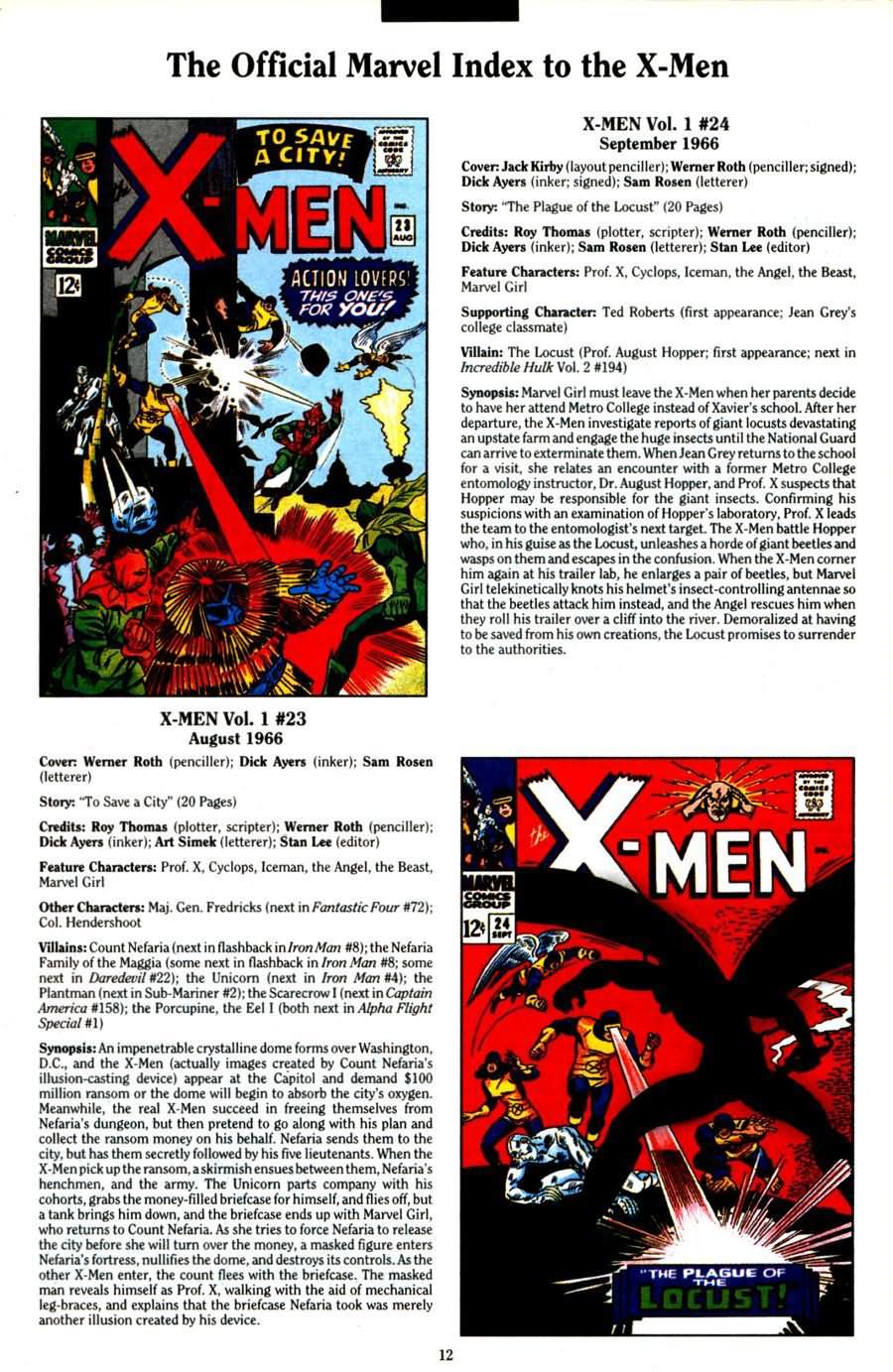 Read online The Official Marvel Index To The X-Men (1994) comic -  Issue #1 - 14