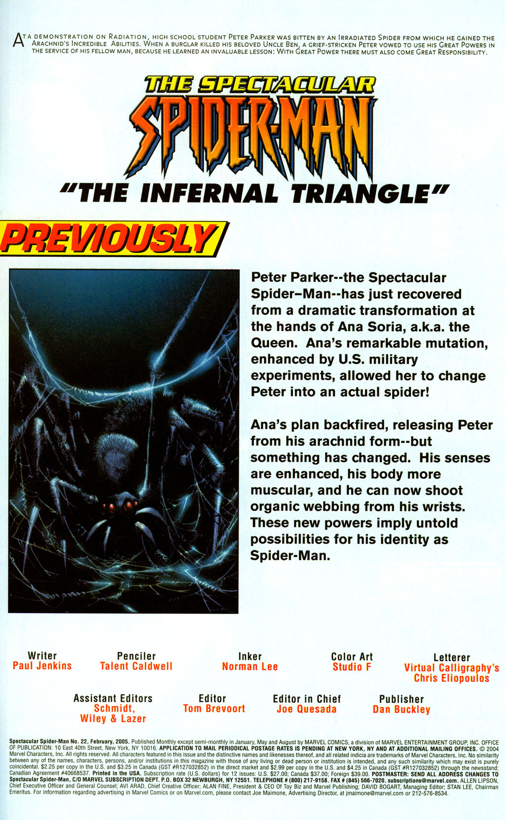Read online The Spectacular Spider-Man (2003) comic -  Issue #22 - 2