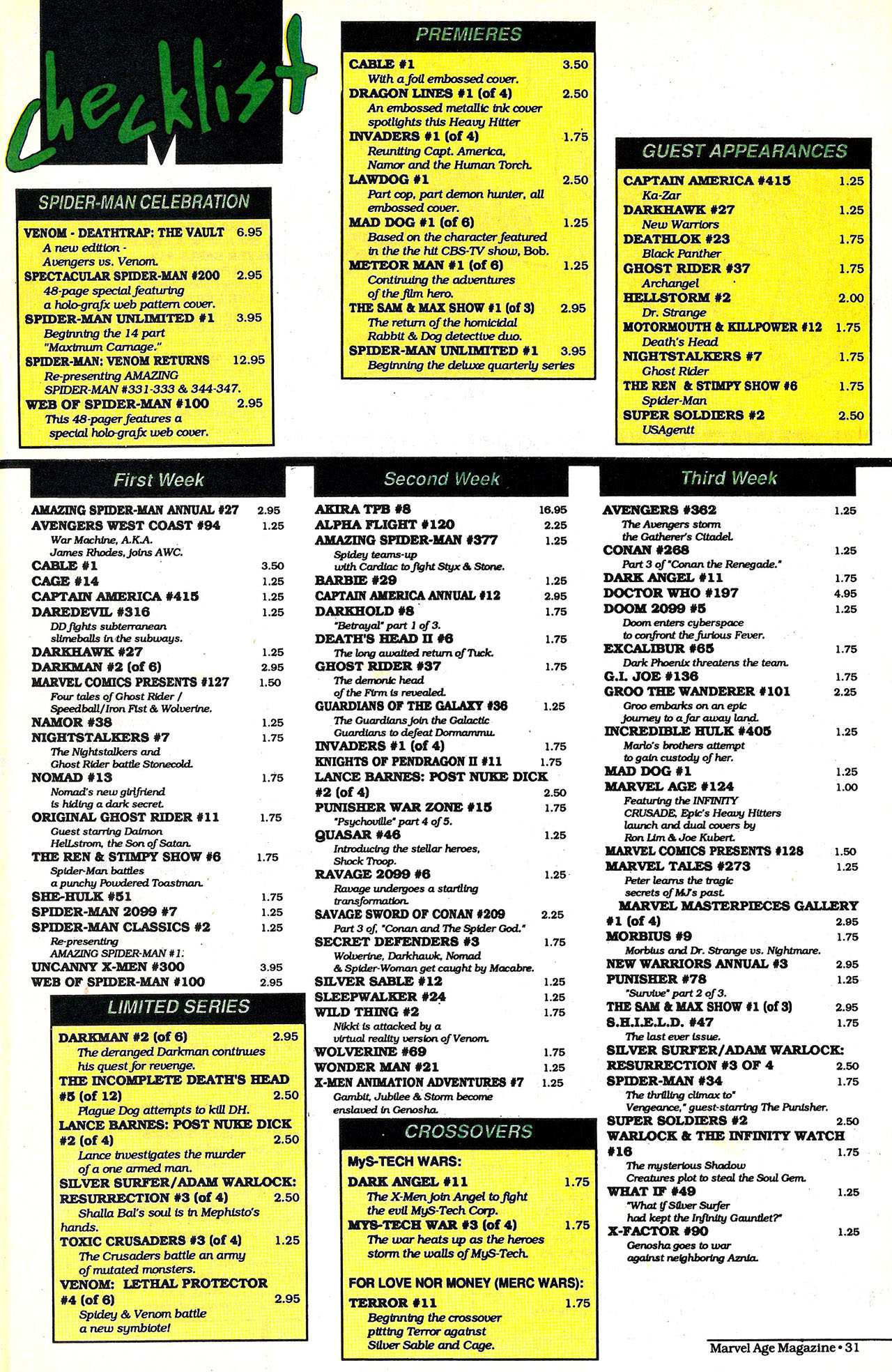 Read online Marvel Age comic -  Issue #123 - 29