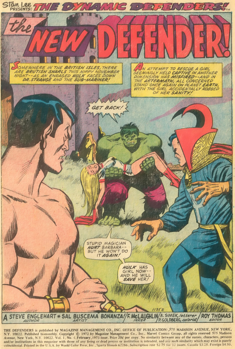 Read online The Defenders (1972) comic -  Issue #4 - 2