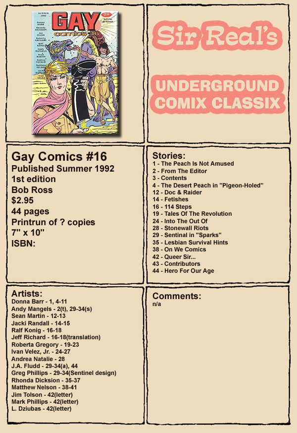 Read online Gay Comix (Gay Comics) comic -  Issue #16 - 1