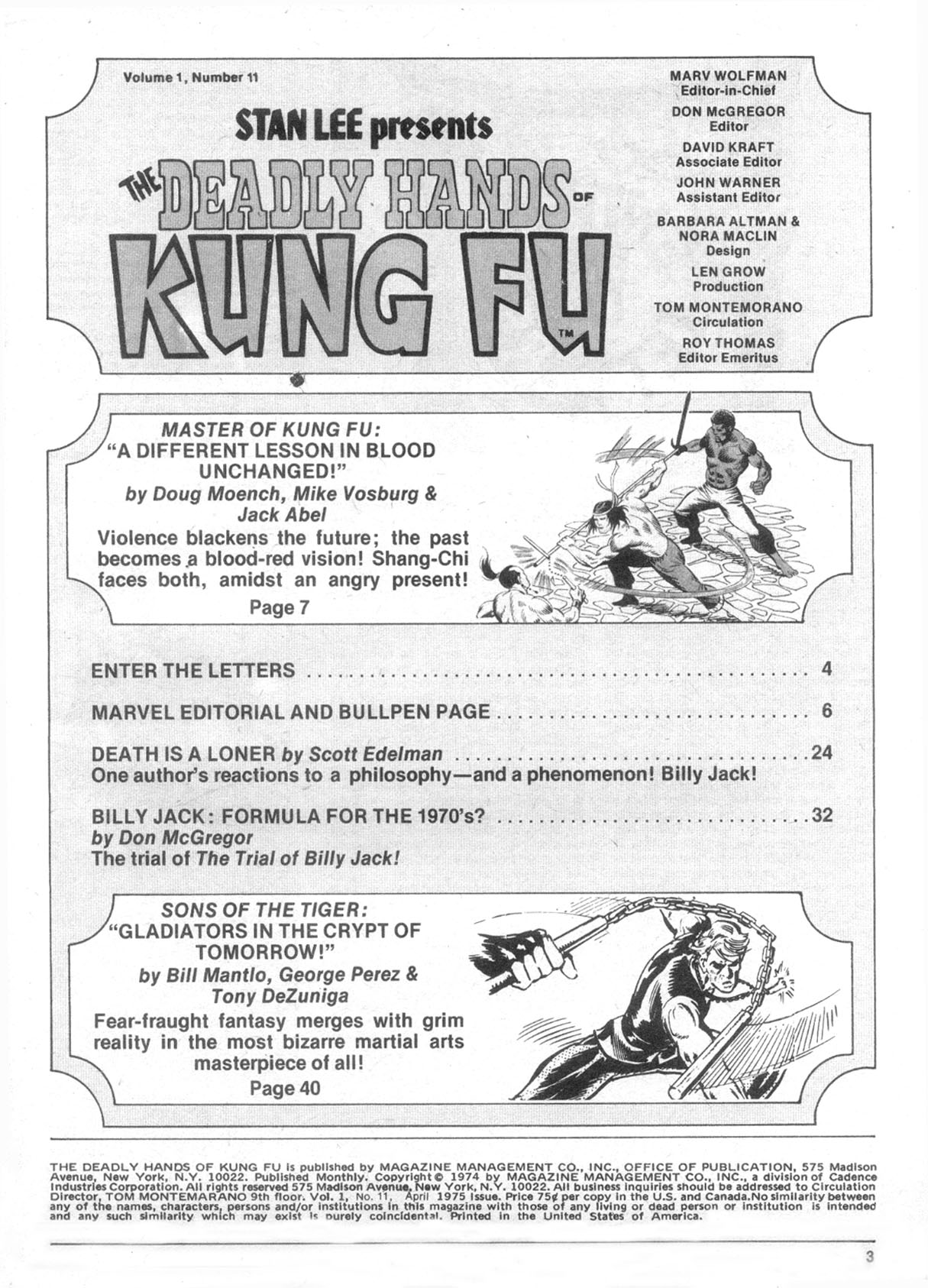 Read online The Deadly Hands of Kung Fu comic -  Issue #11 - 4