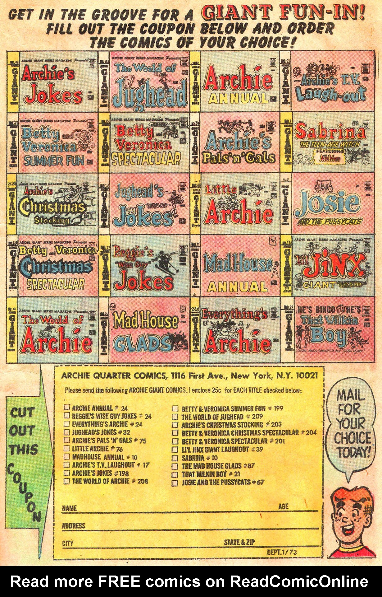Read online Archie Giant Series Magazine comic -  Issue #205 - 17