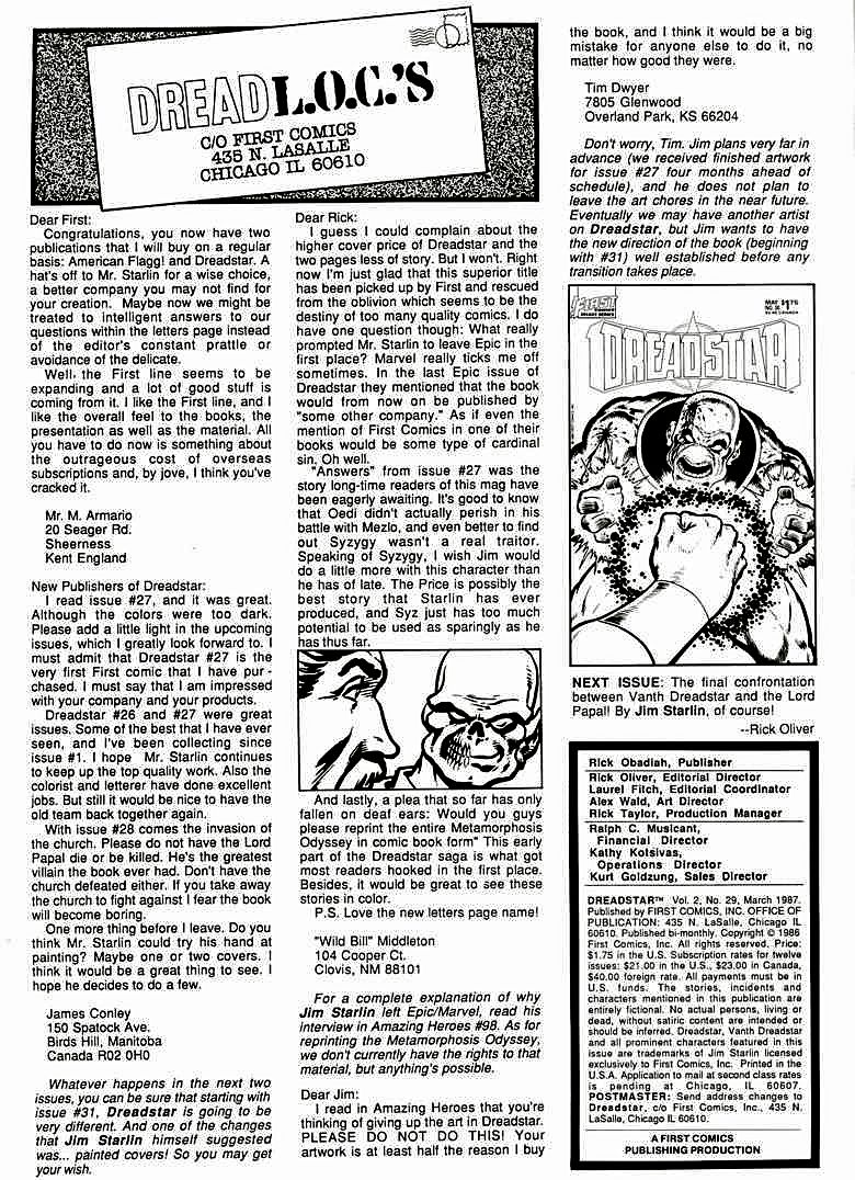 Read online Dreadstar comic -  Issue #29 - 2