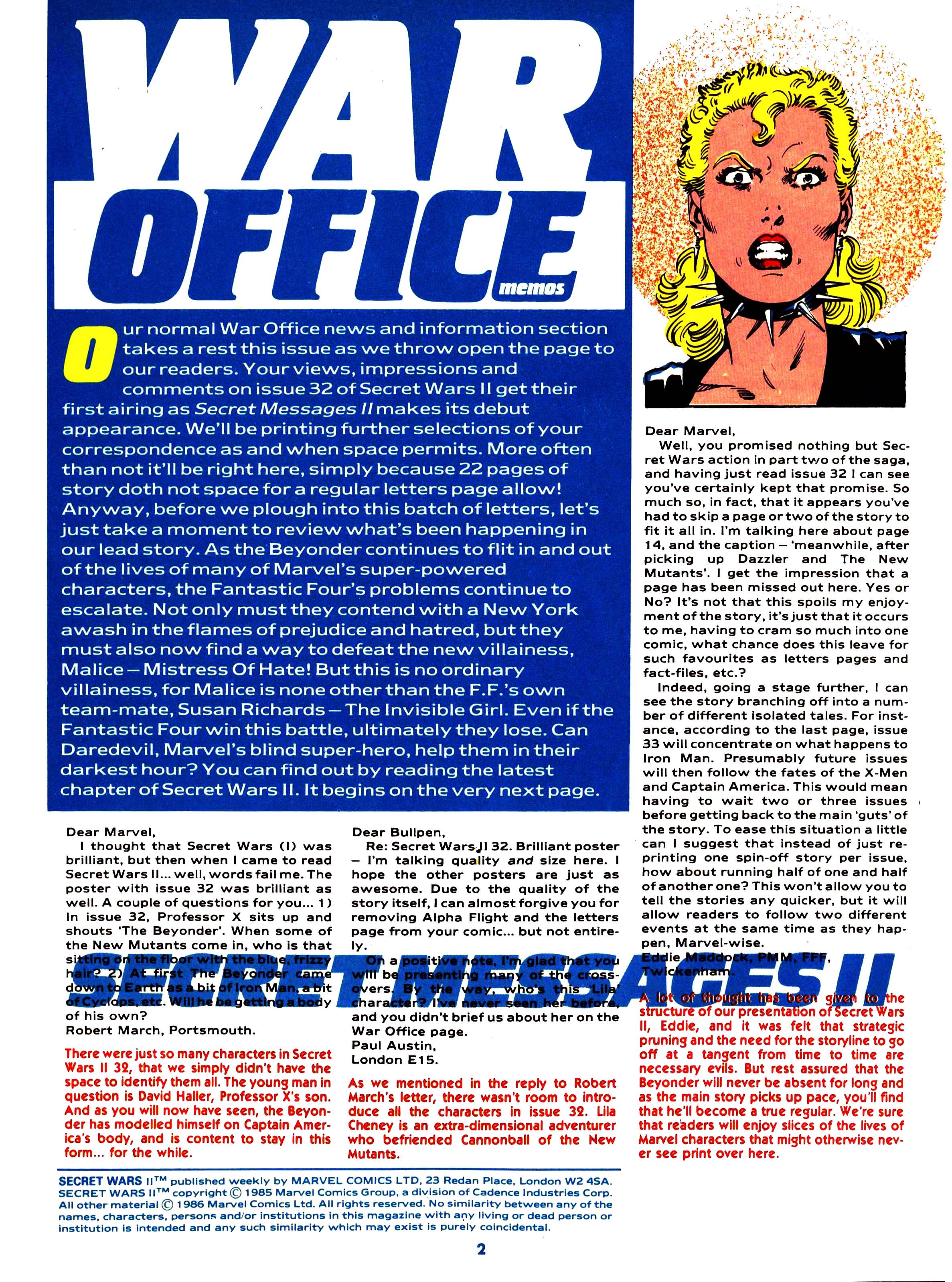 Read online Secret Wars (1985) comic -  Issue #40 - 2