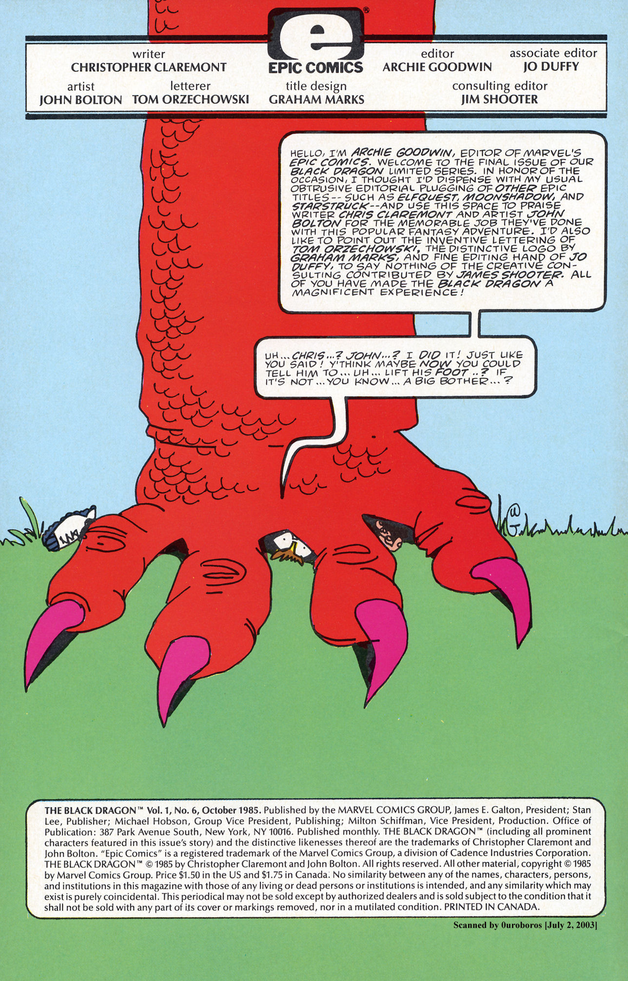 Read online The Black Dragon comic -  Issue #6 - 2