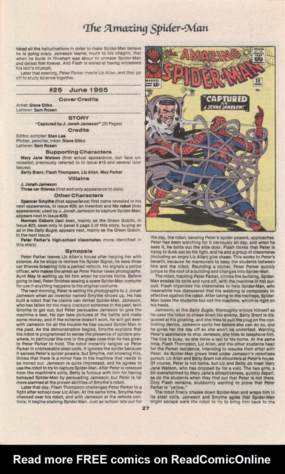 Read online The Official Marvel Index to The Amazing Spider-Man comic -  Issue #1 - 29