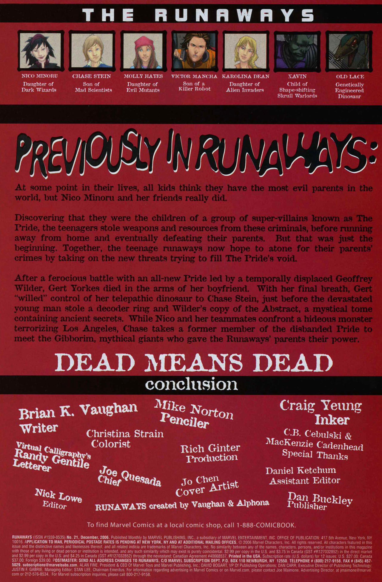 Read online Runaways (2005) comic -  Issue #21 - 2