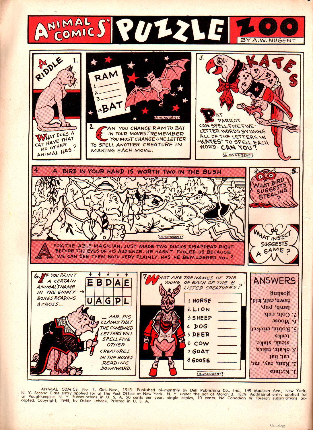 Read online Animal Comics comic -  Issue #5 - 2