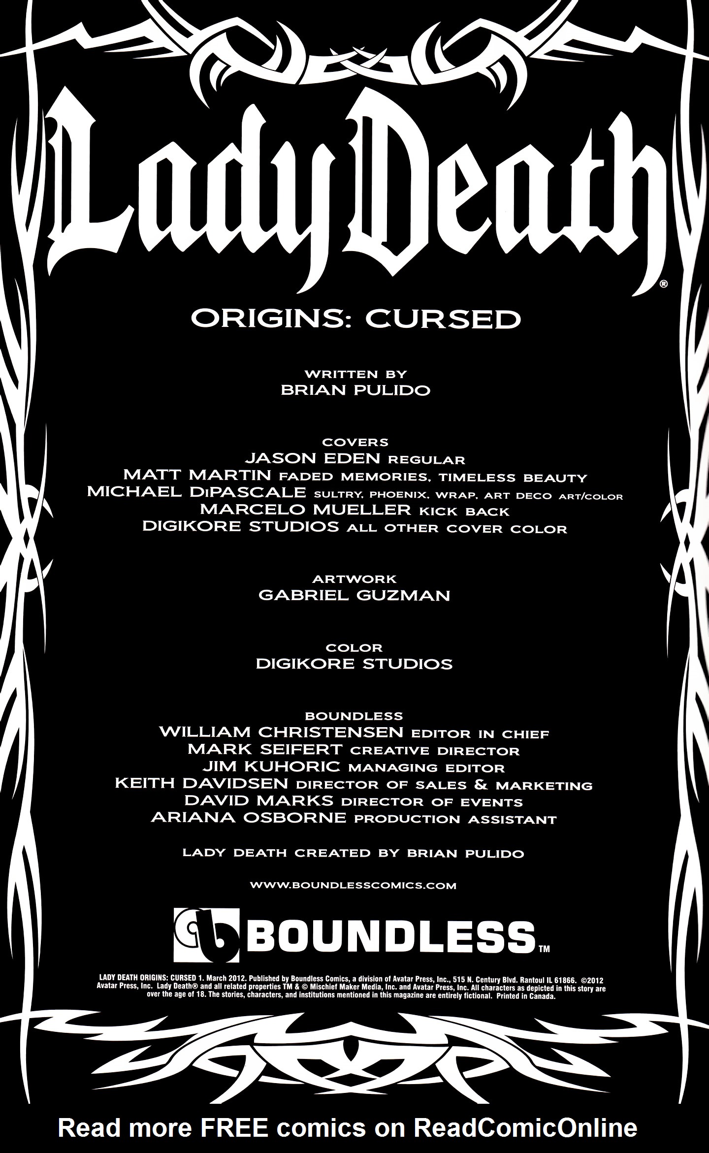 Read online Lady Death: Origins - Cursed comic -  Issue #1 - 7