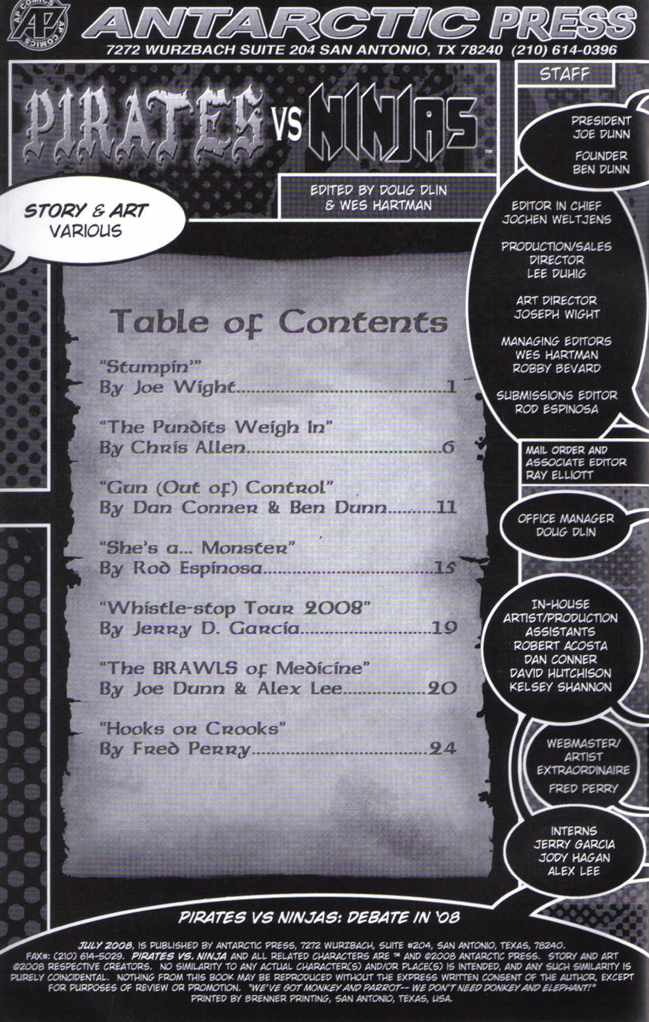 Read online Pirates vs Ninjas: Debate in '08 comic -  Issue # Full - 2