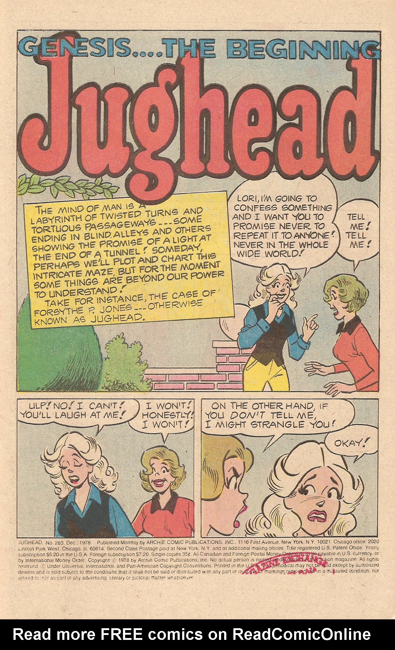 Read online Jughead (1965) comic -  Issue #283 - 3