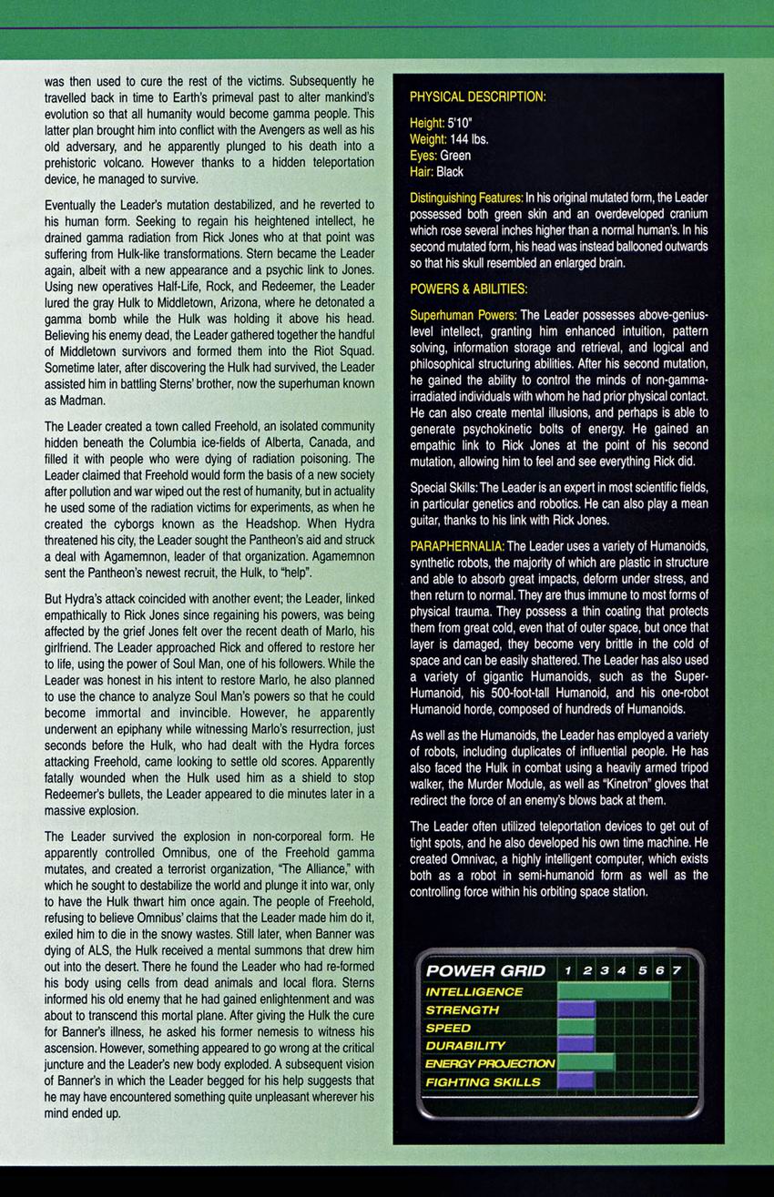Read online The Official Handbook of the Marvel Universe: Hulk comic -  Issue # Full - 28