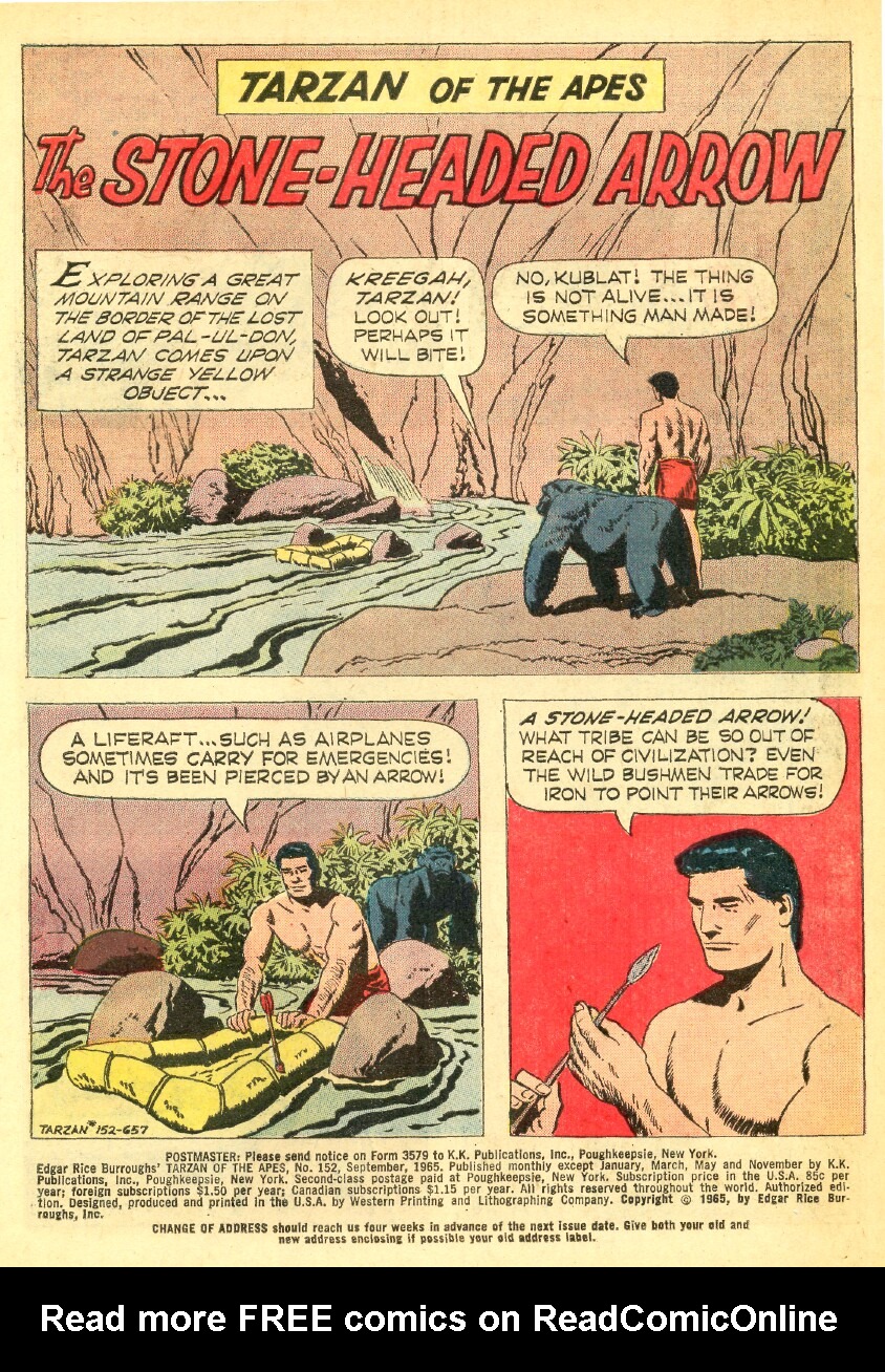 Read online Tarzan (1962) comic -  Issue #152 - 3