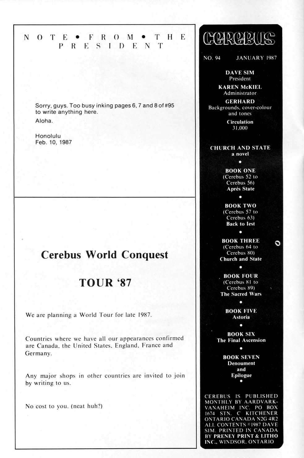 Read online Cerebus comic -  Issue #94 - 2