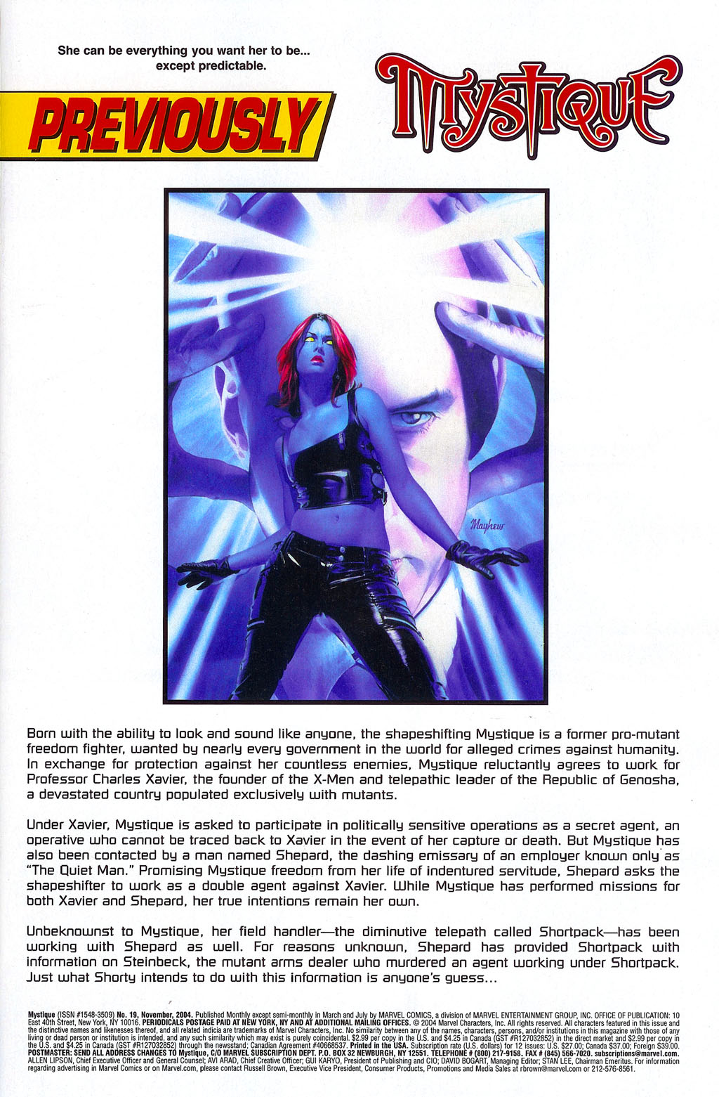 Read online Mystique comic -  Issue #19 - 2