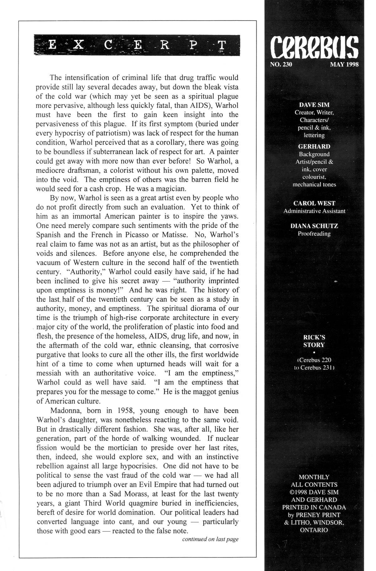 Cerebus Issue #230 #229 - English 2