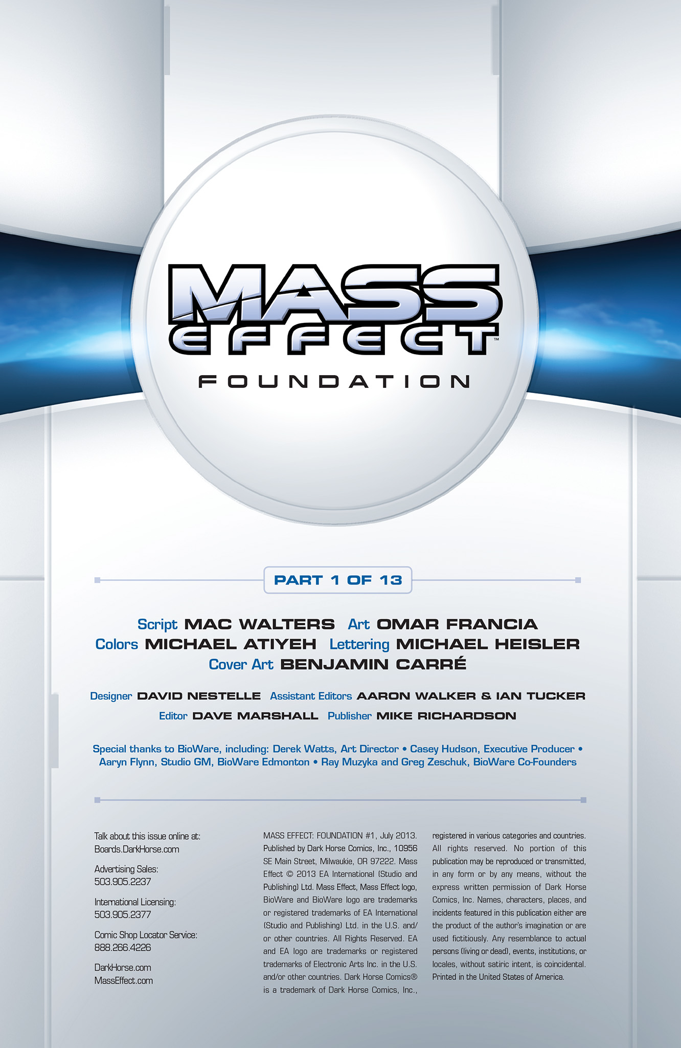 Read online Mass Effect: Foundation comic -  Issue #1 - 2