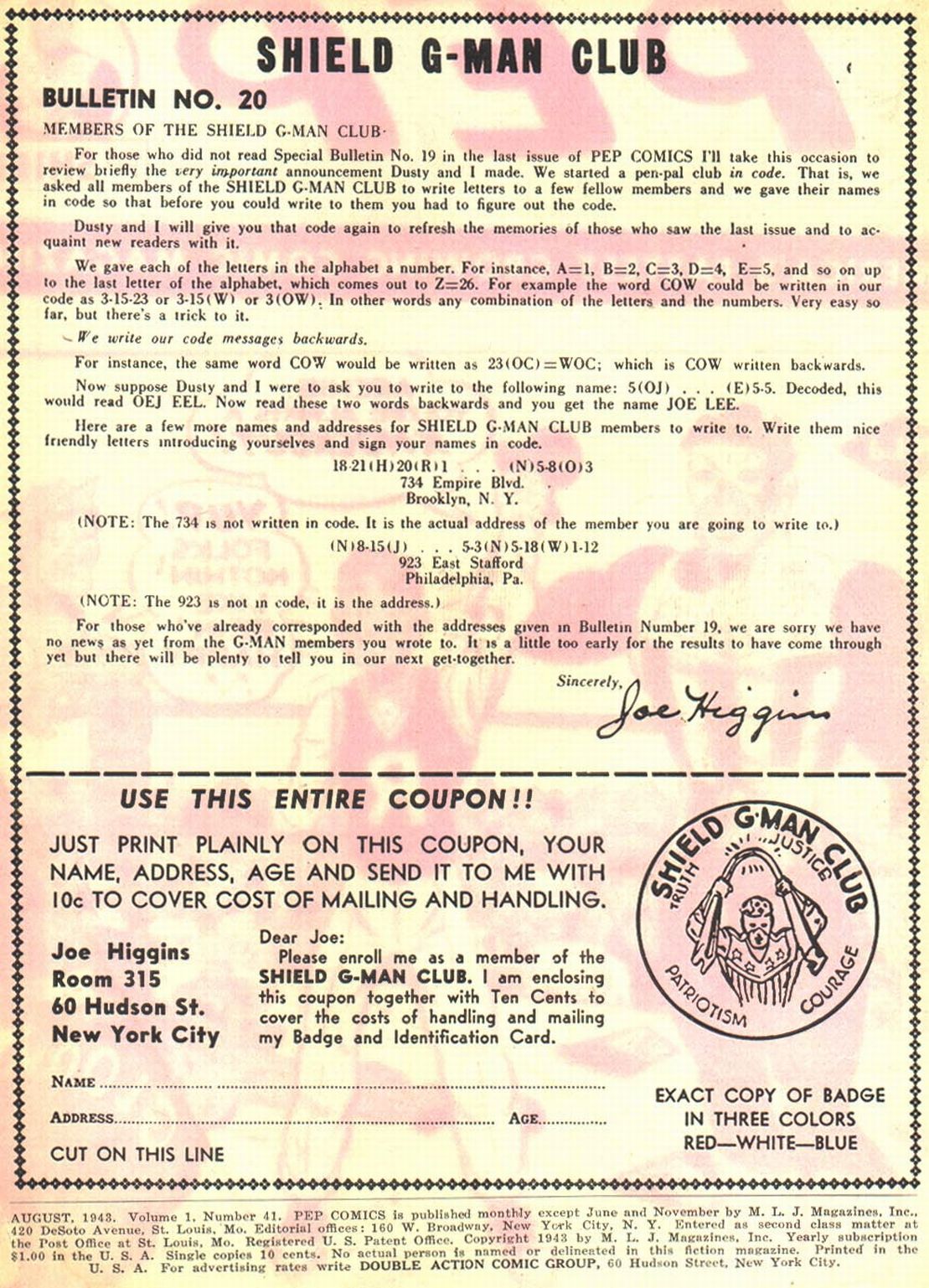 Read online Pep Comics comic -  Issue #41 - 3