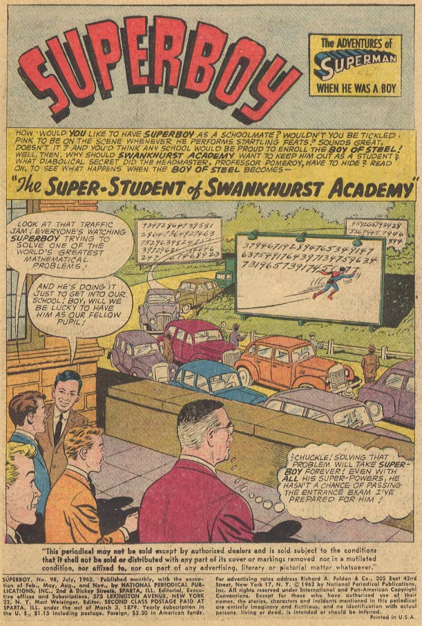 Read online Superboy (1949) comic -  Issue #98 - 2