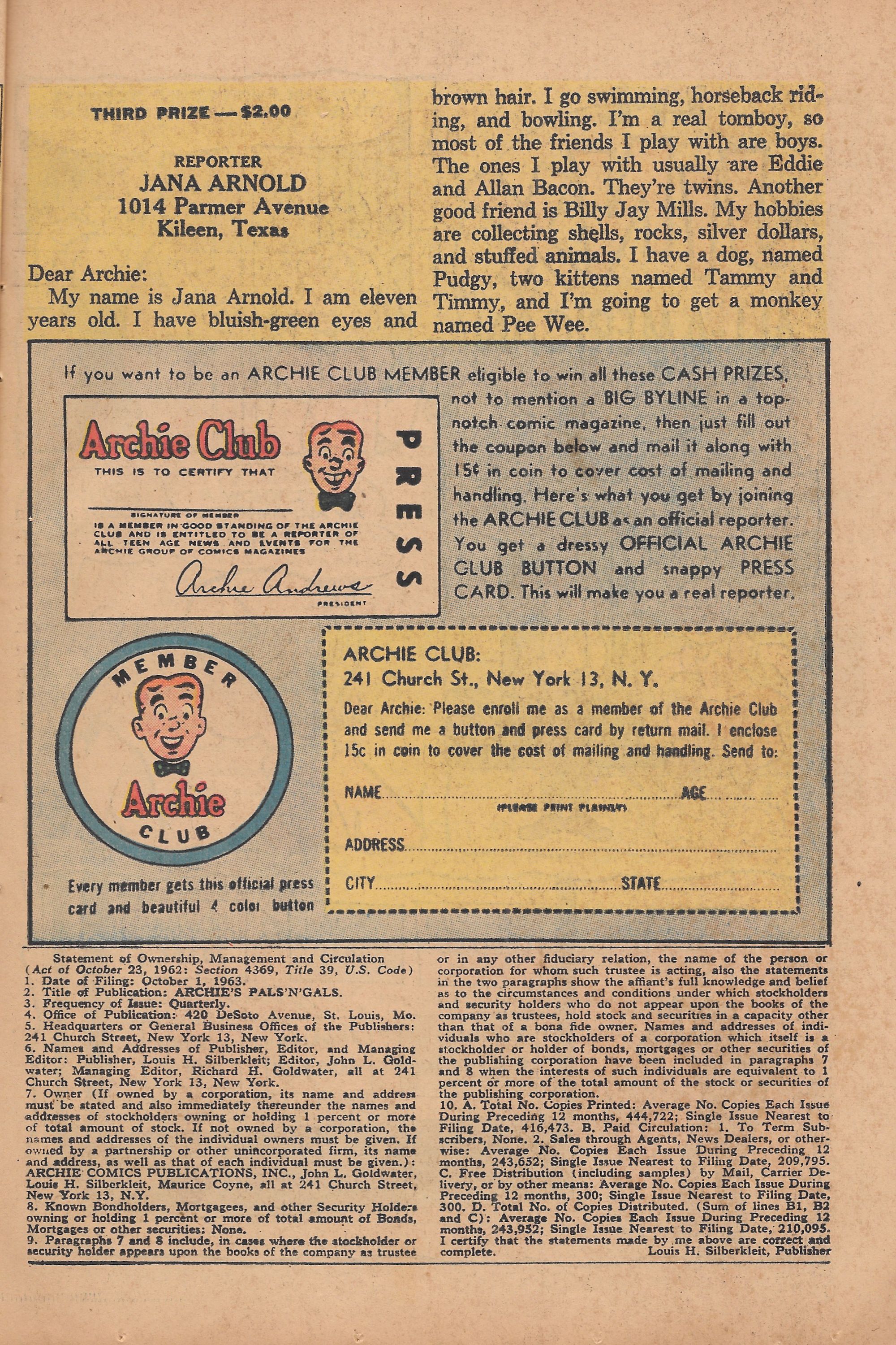 Read online Archie's Pals 'N' Gals (1952) comic -  Issue #28 - 37