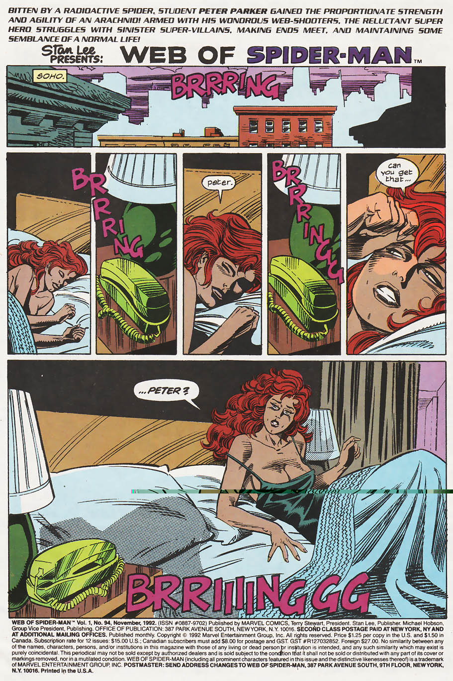 Read online Web of Spider-Man (1985) comic -  Issue #94 - 2