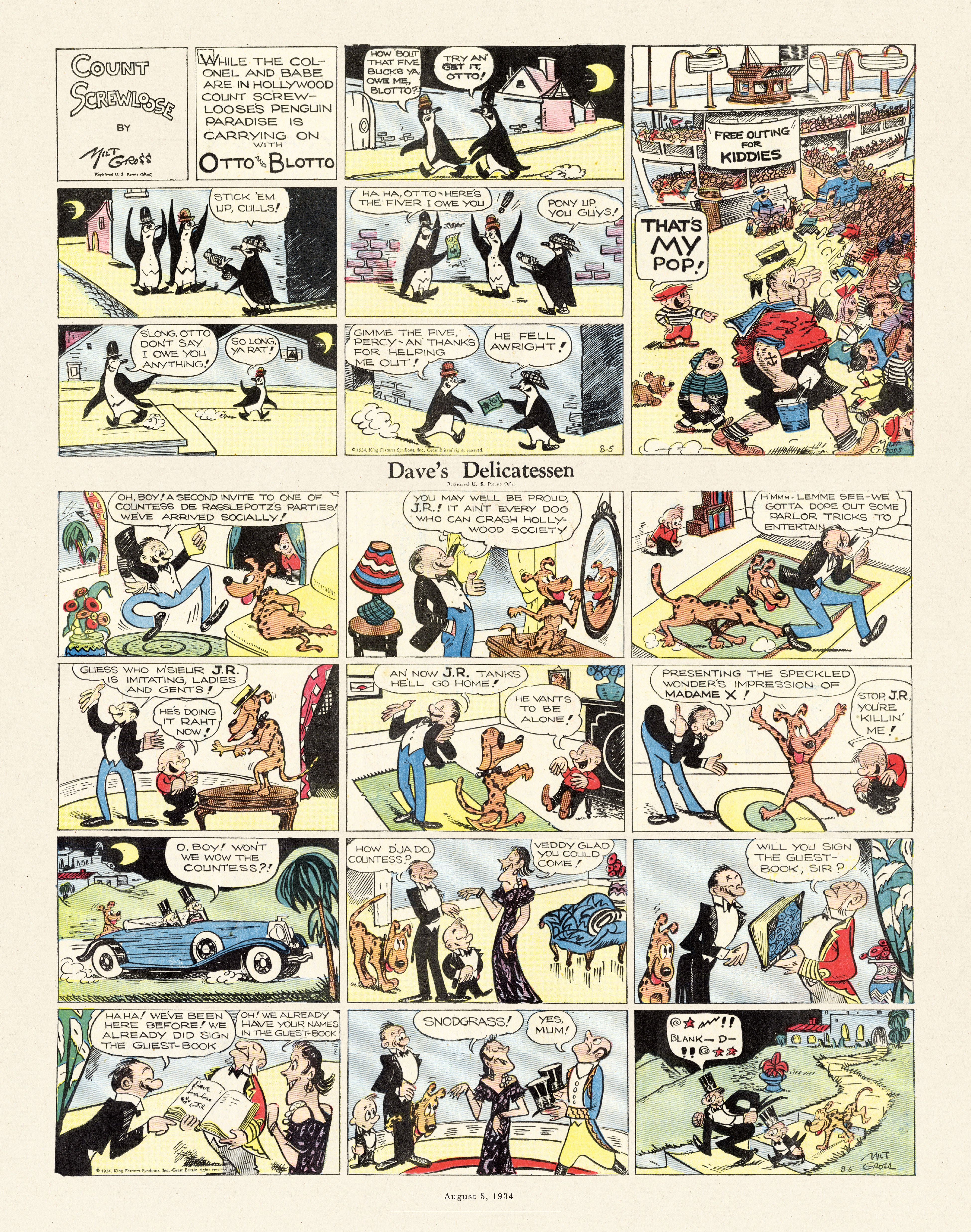 Read online Gross Exaggerations: The Meshuga Comic Strips of Milt Gross comic -  Issue # TPB - 135