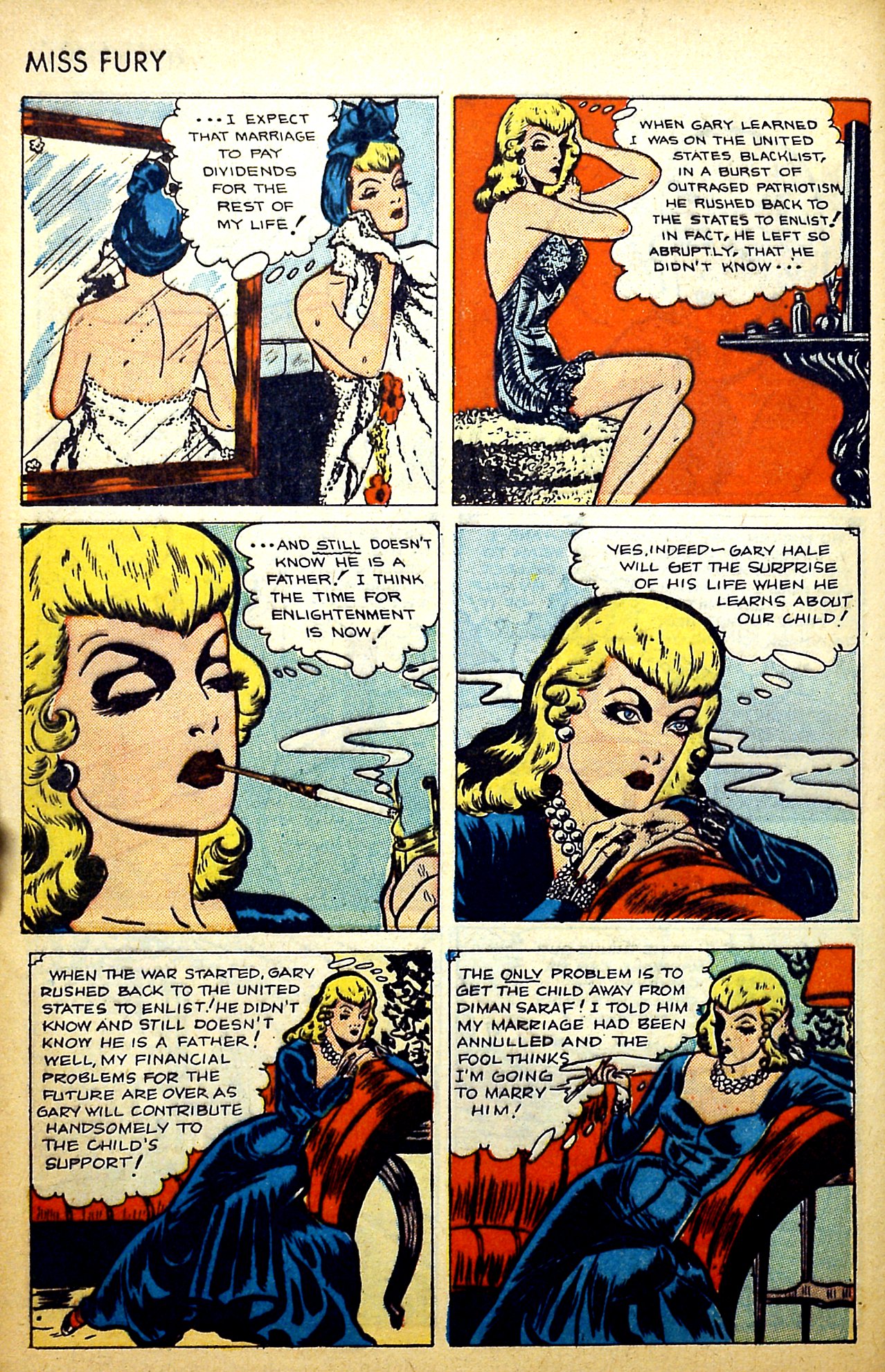 Read online Miss Fury (1942) comic -  Issue #8 - 9