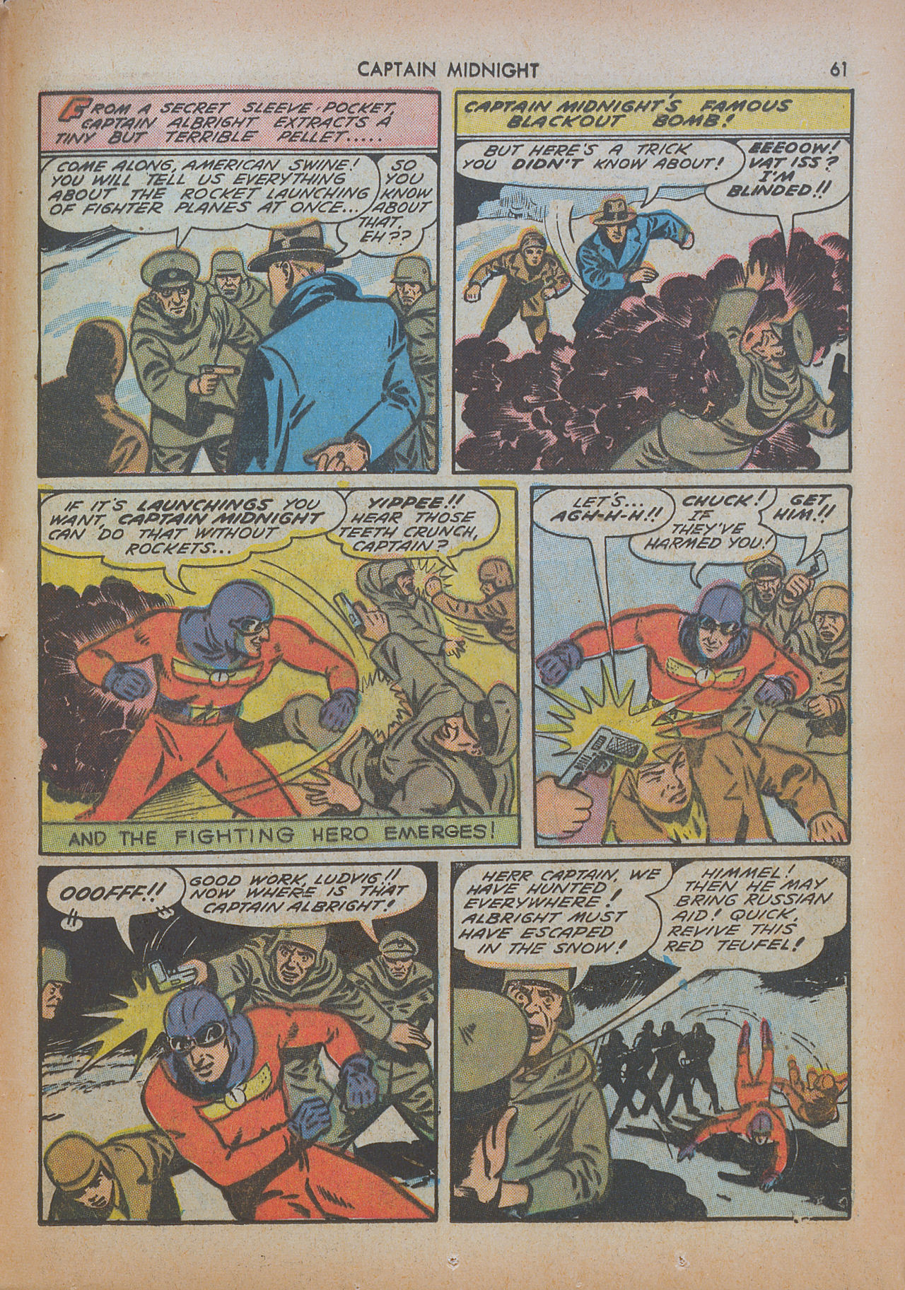 Read online Captain Midnight (1942) comic -  Issue #8 - 61