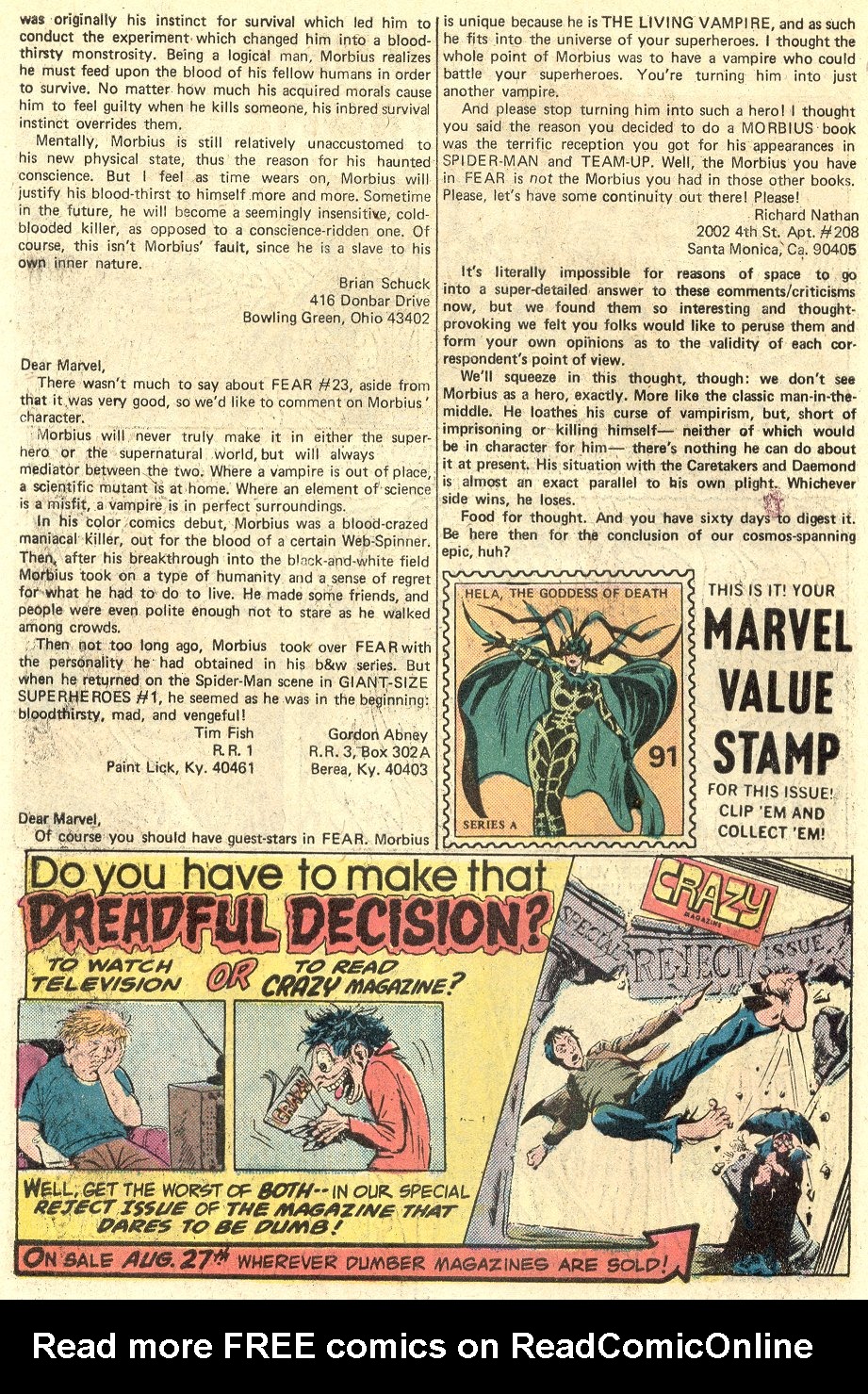 Read online Fear comic -  Issue #25 - 23
