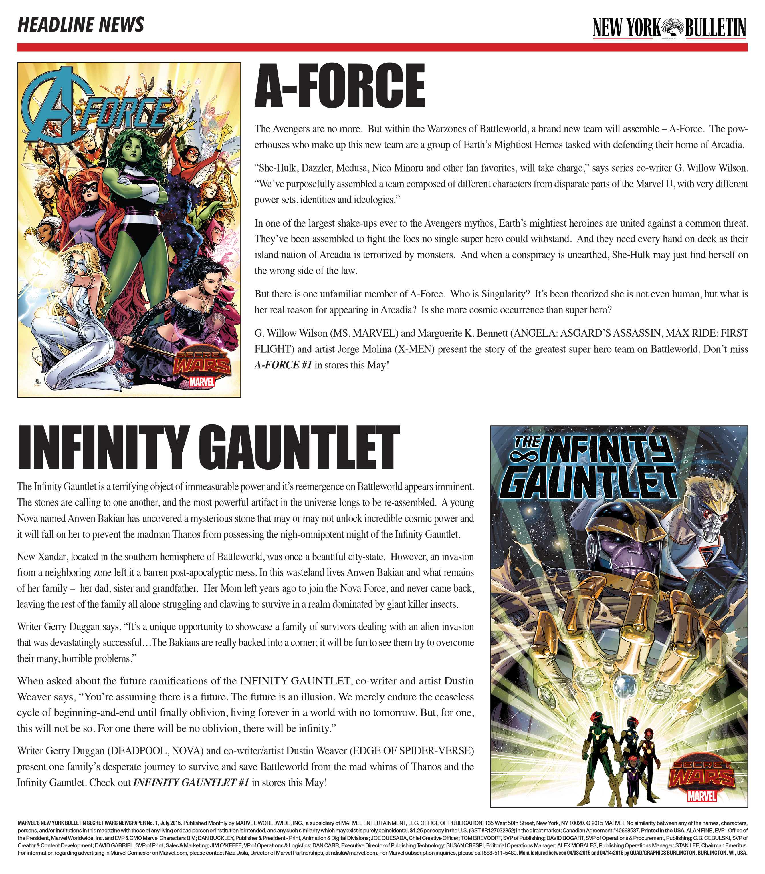 Read online Marvel's New York Bulletin Secret Wars Newspaper comic -  Issue # Full - 9