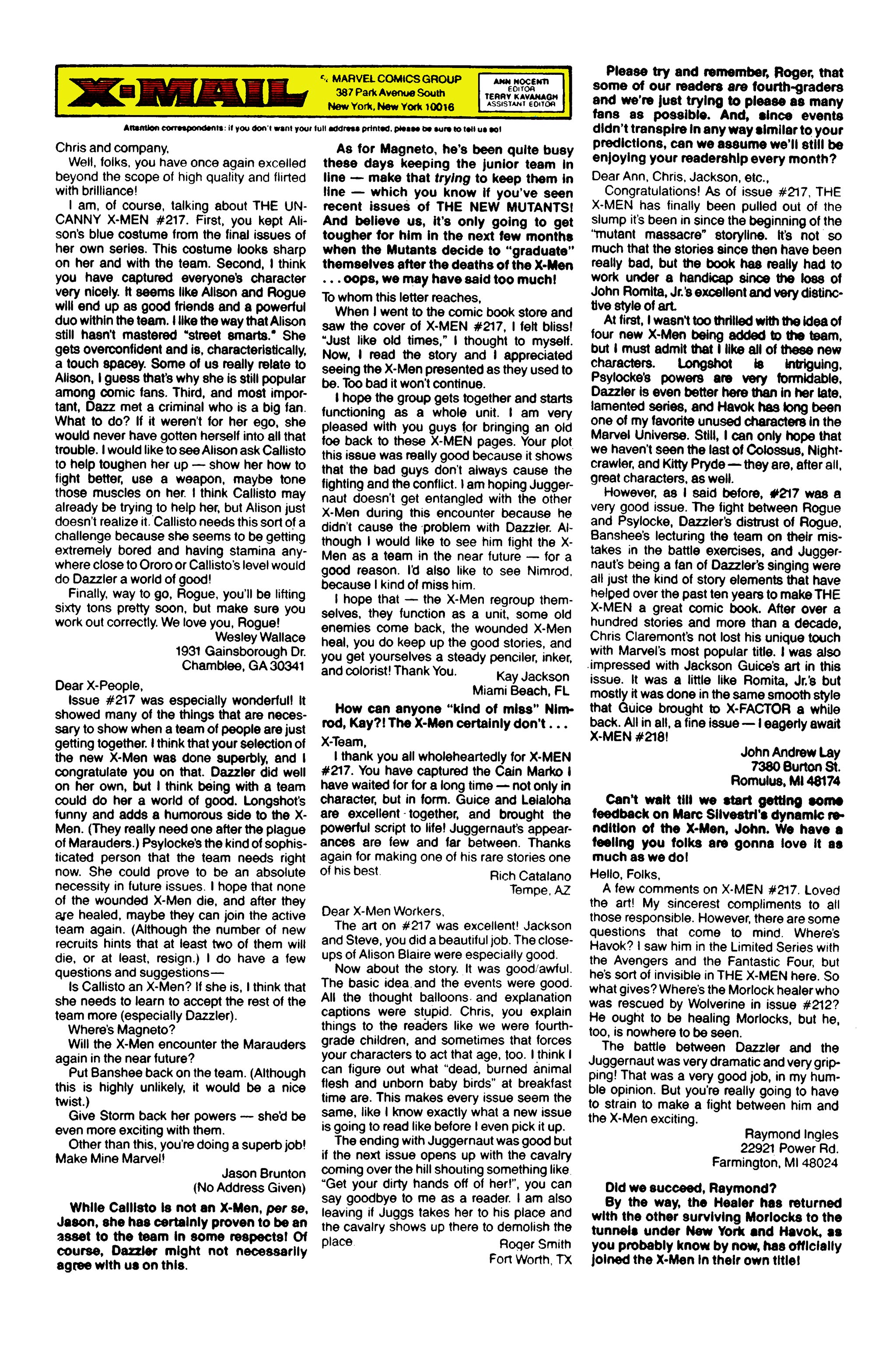 Read online Uncanny X-Men (1963) comic -  Issue #224 - 26