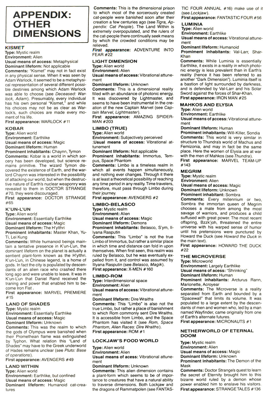 Read online The Official Handbook of the Marvel Universe Deluxe Edition comic -  Issue #10 - 74