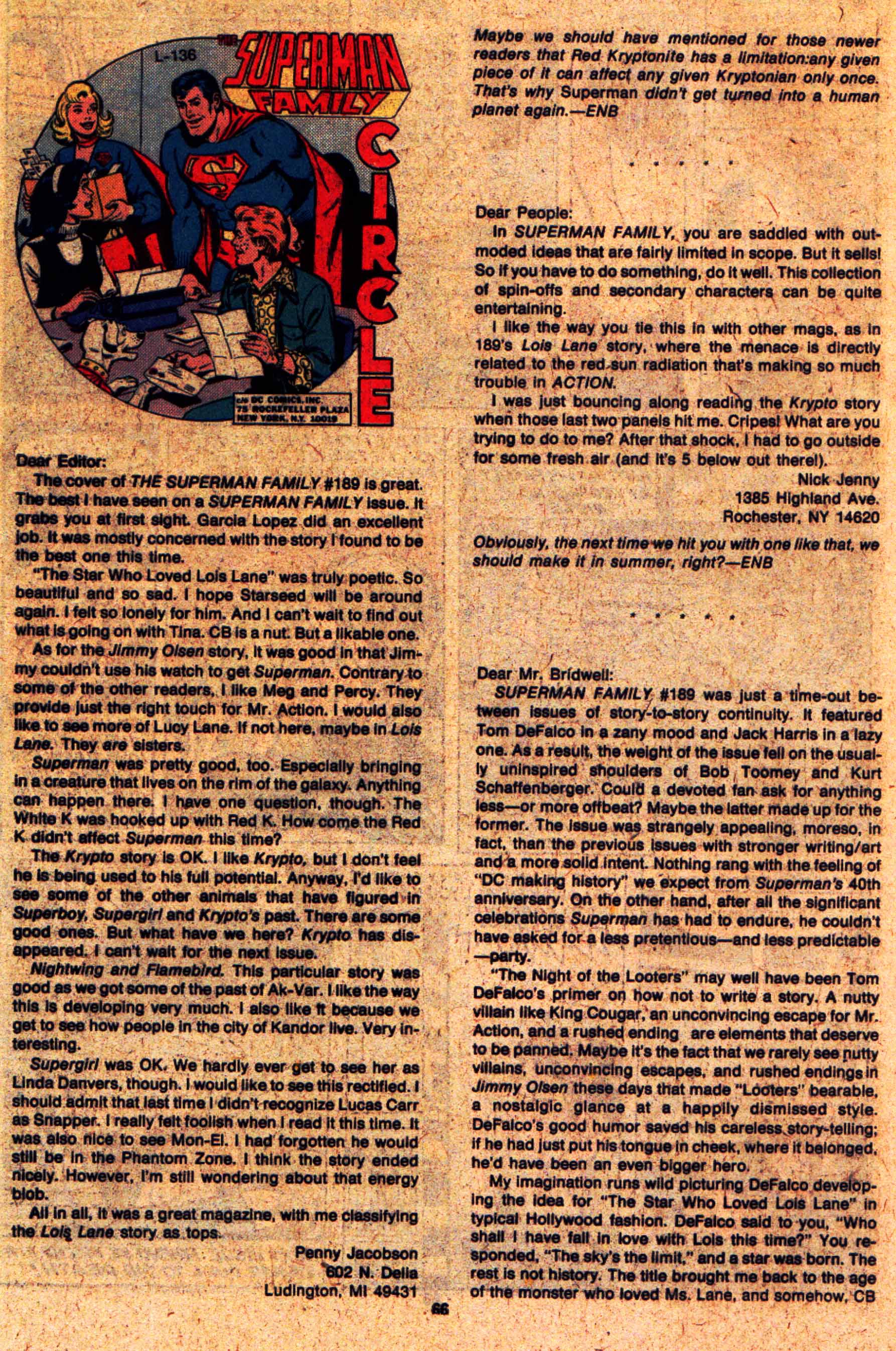Read online The Superman Family comic -  Issue #192 - 66