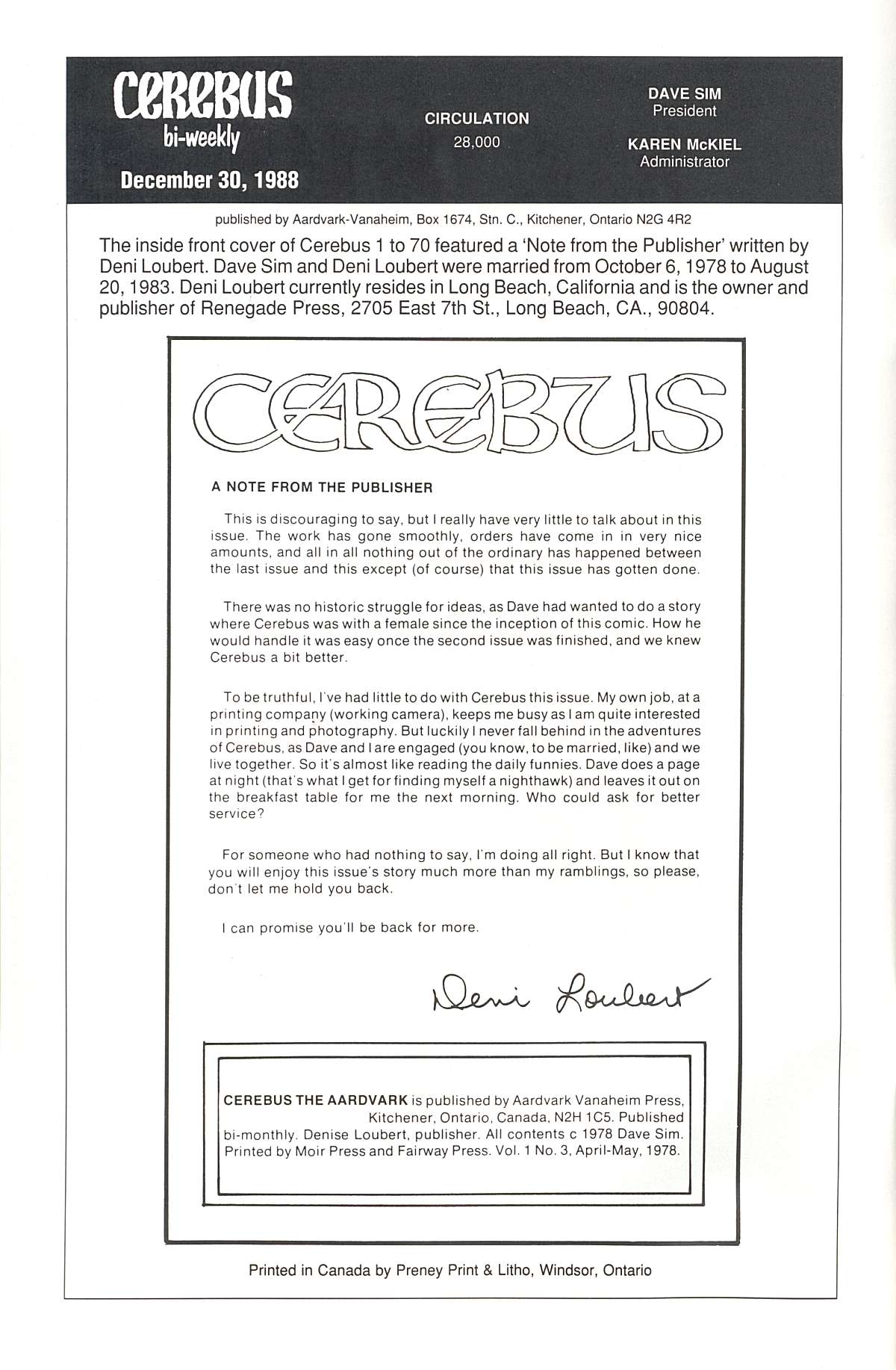 Read online Cerebus comic -  Issue #3 - 2