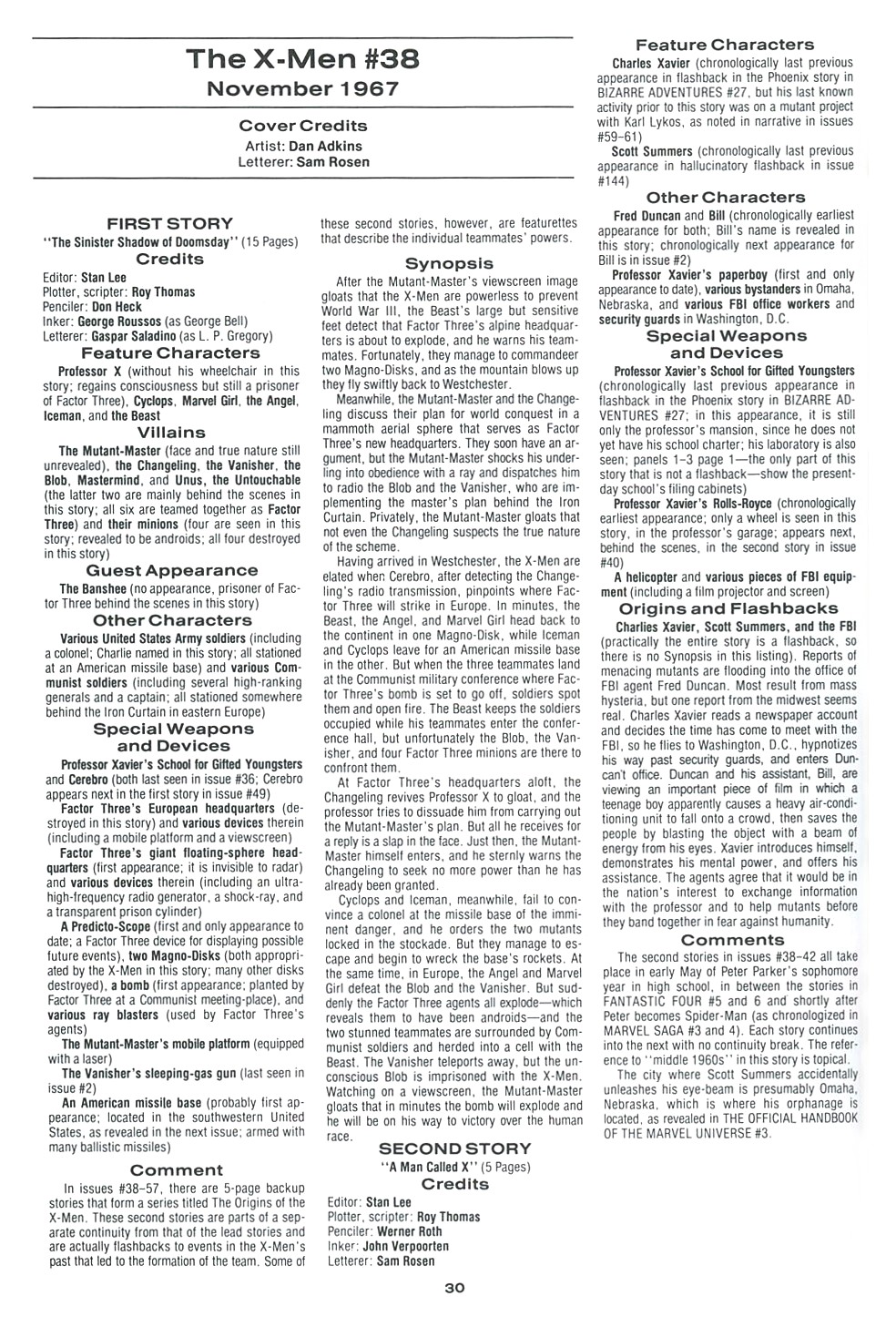 Read online The Official Marvel Index To The X-Men comic -  Issue #2 - 32