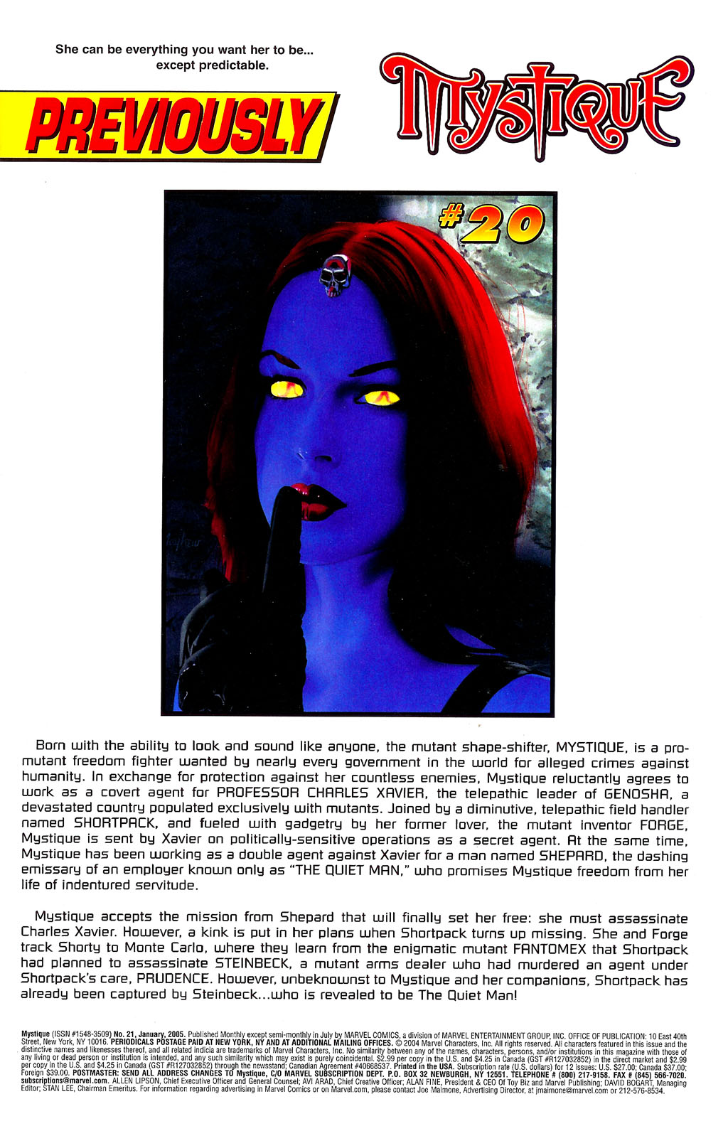 Read online Mystique comic -  Issue #21 - 2