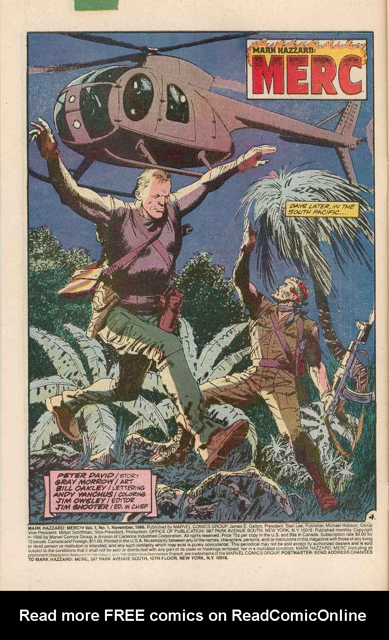 Read online Mark Hazzard: Merc comic -  Issue #1 - 5