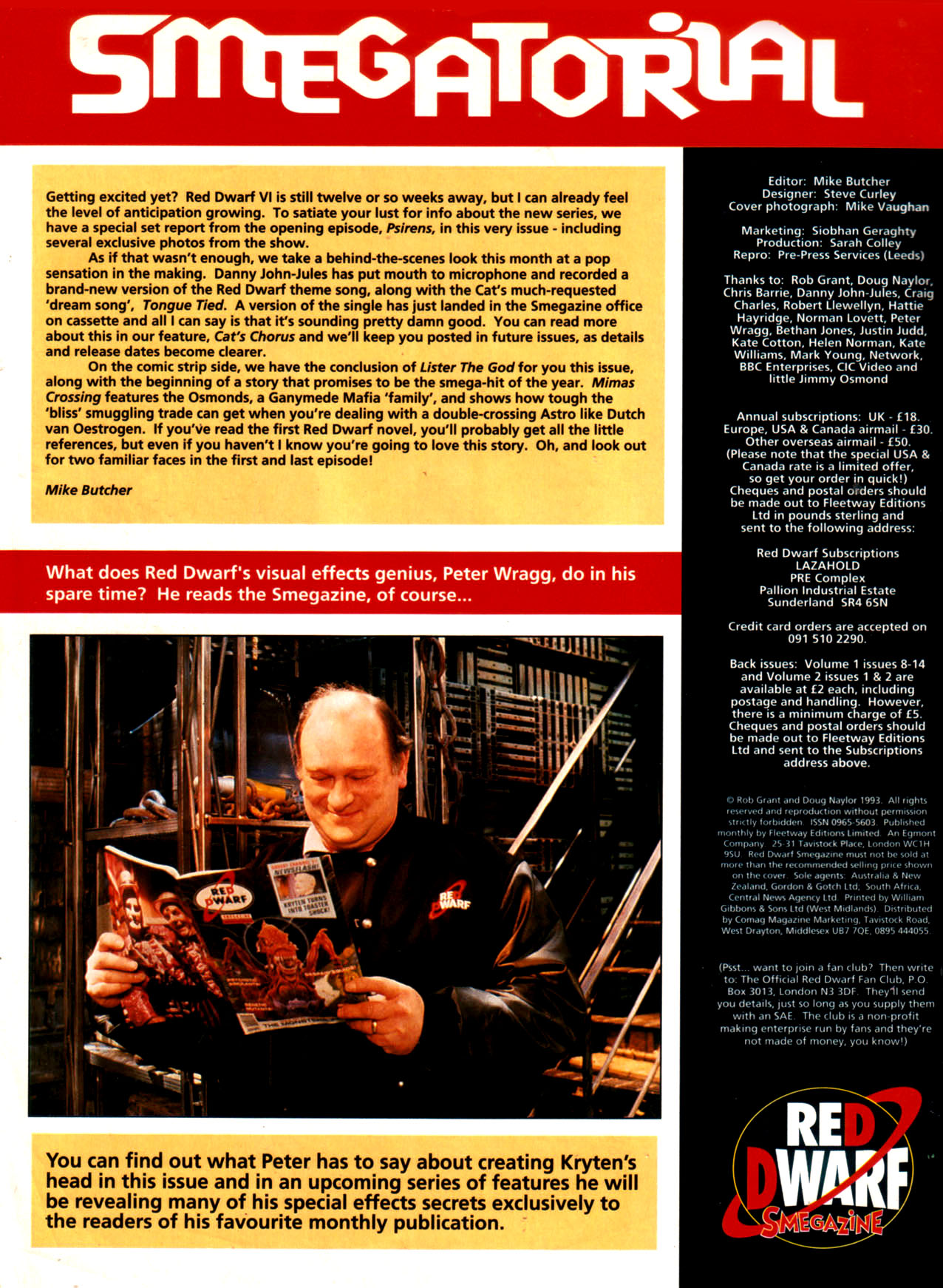 Read online Red Dwarf Smegazine (1993) comic -  Issue #3 - 2