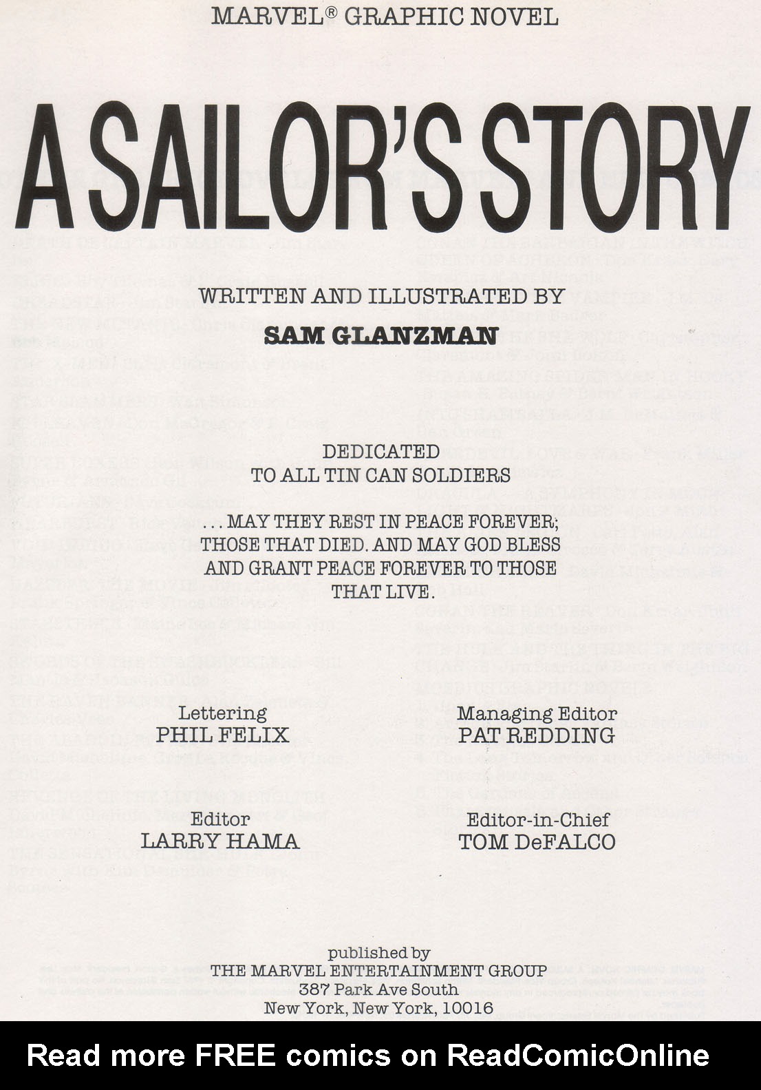 Read online Marvel Graphic Novel comic -  Issue #30 - A Sailor's Story - 3