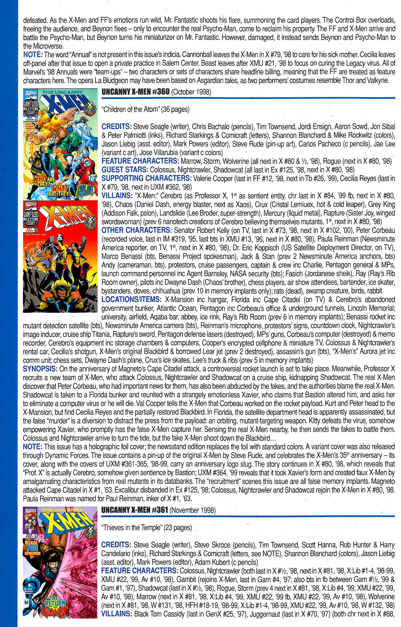 Read online Official Index to the Marvel Universe comic -  Issue #9 - 58