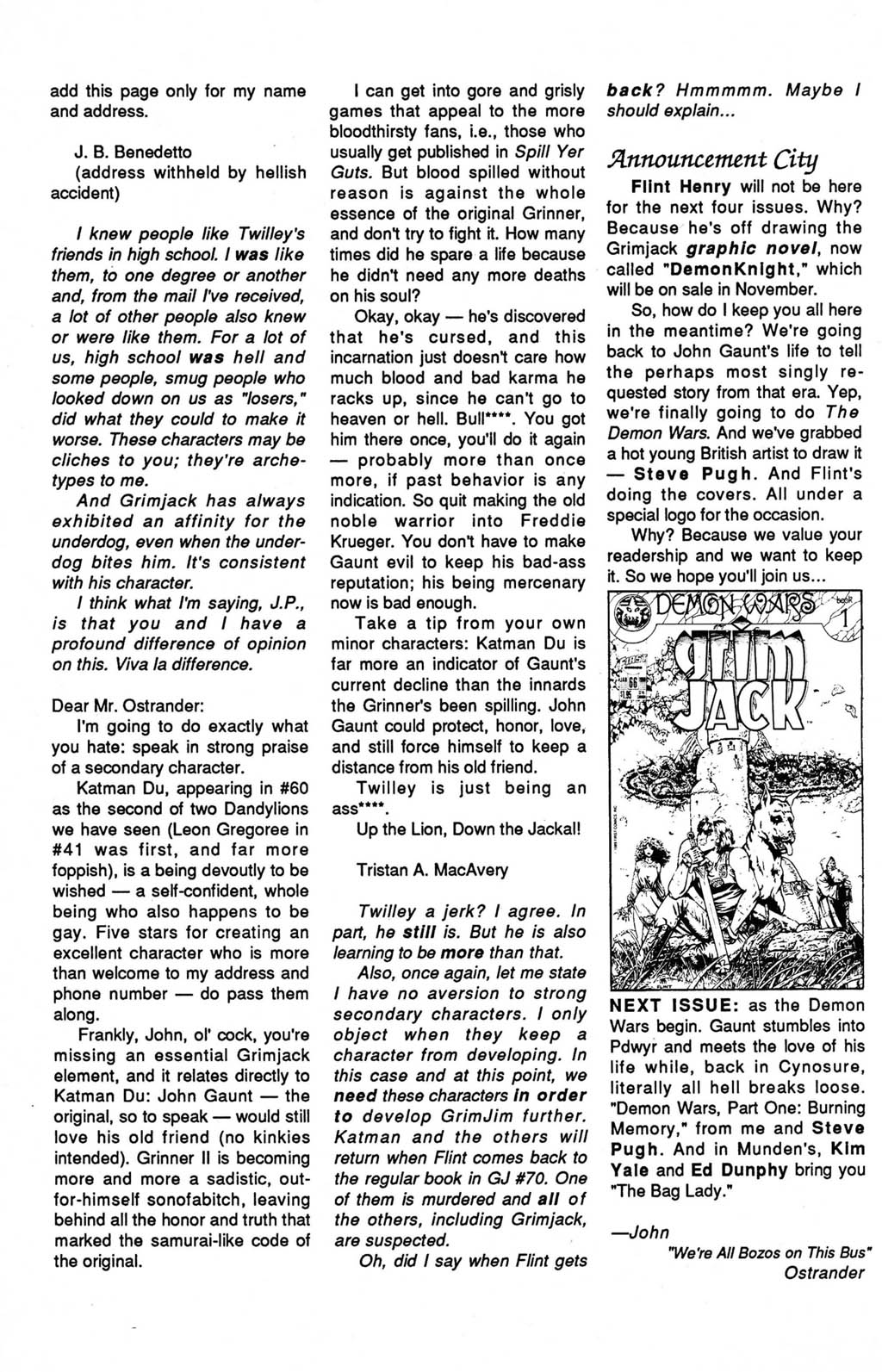 Read online Grimjack comic -  Issue #65 - 34